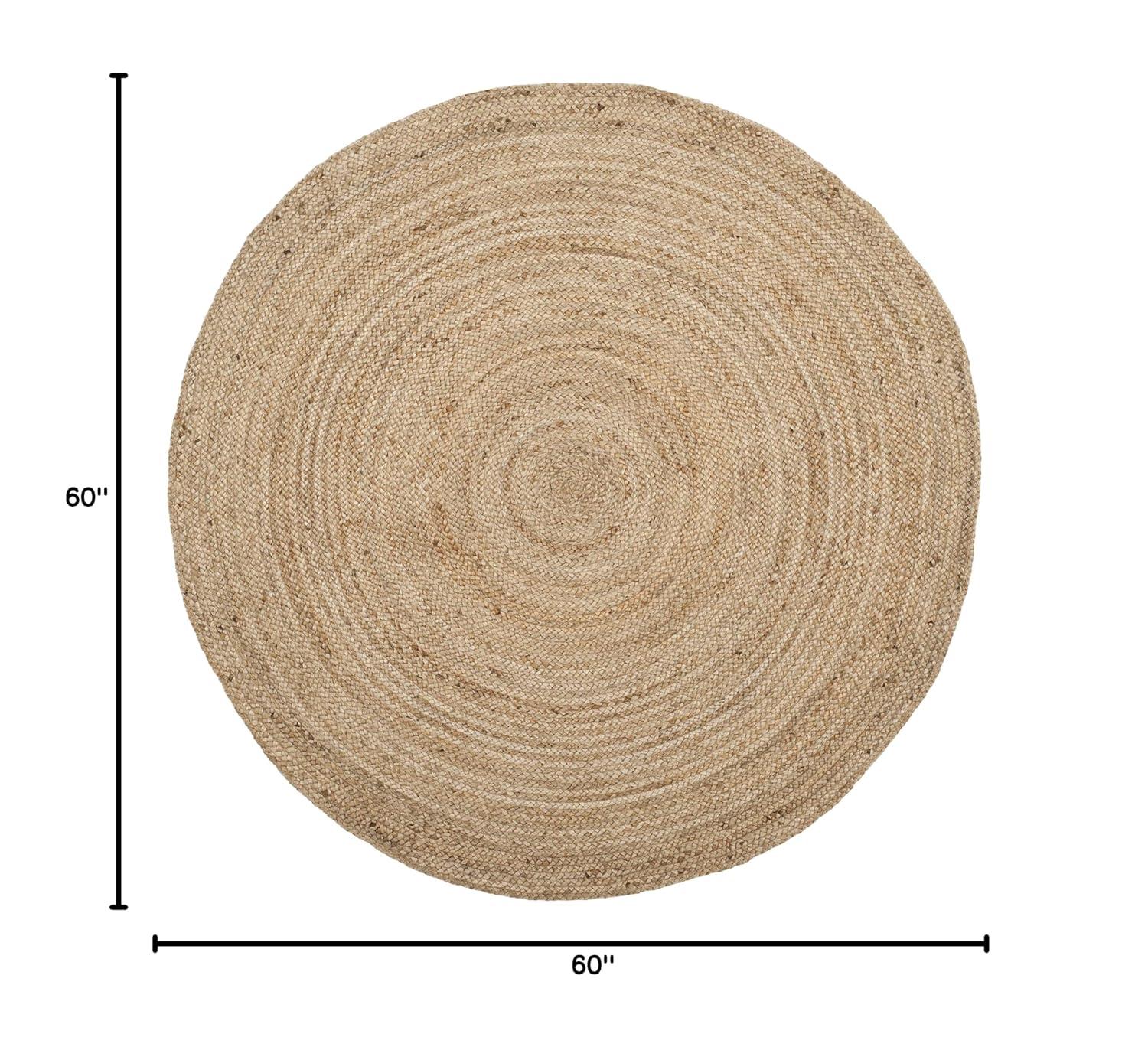 Natural Fiber NFB305 Hand Woven Area Rug - Natural - 5' round - Safavieh.