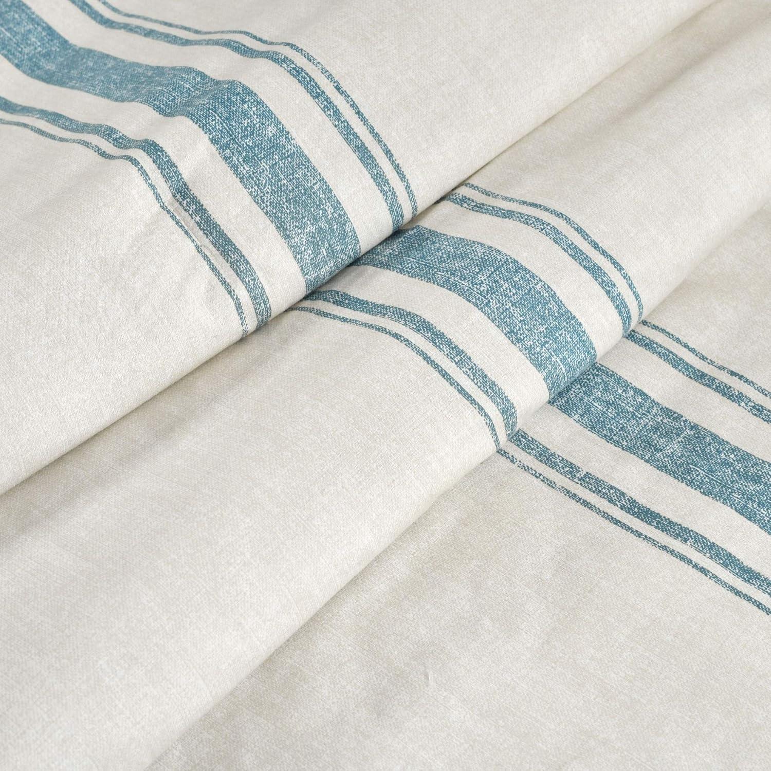 Lush Décor 50"x60" Farmhouse Stripe Throw Blanket Blue