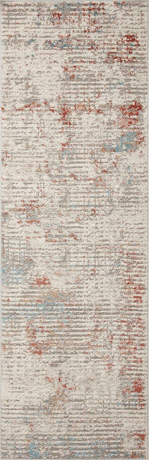 Loloi II Estelle Collection EST-04 Ivory / Multi Abstract Area Rug 6'-7" x 9'-10"