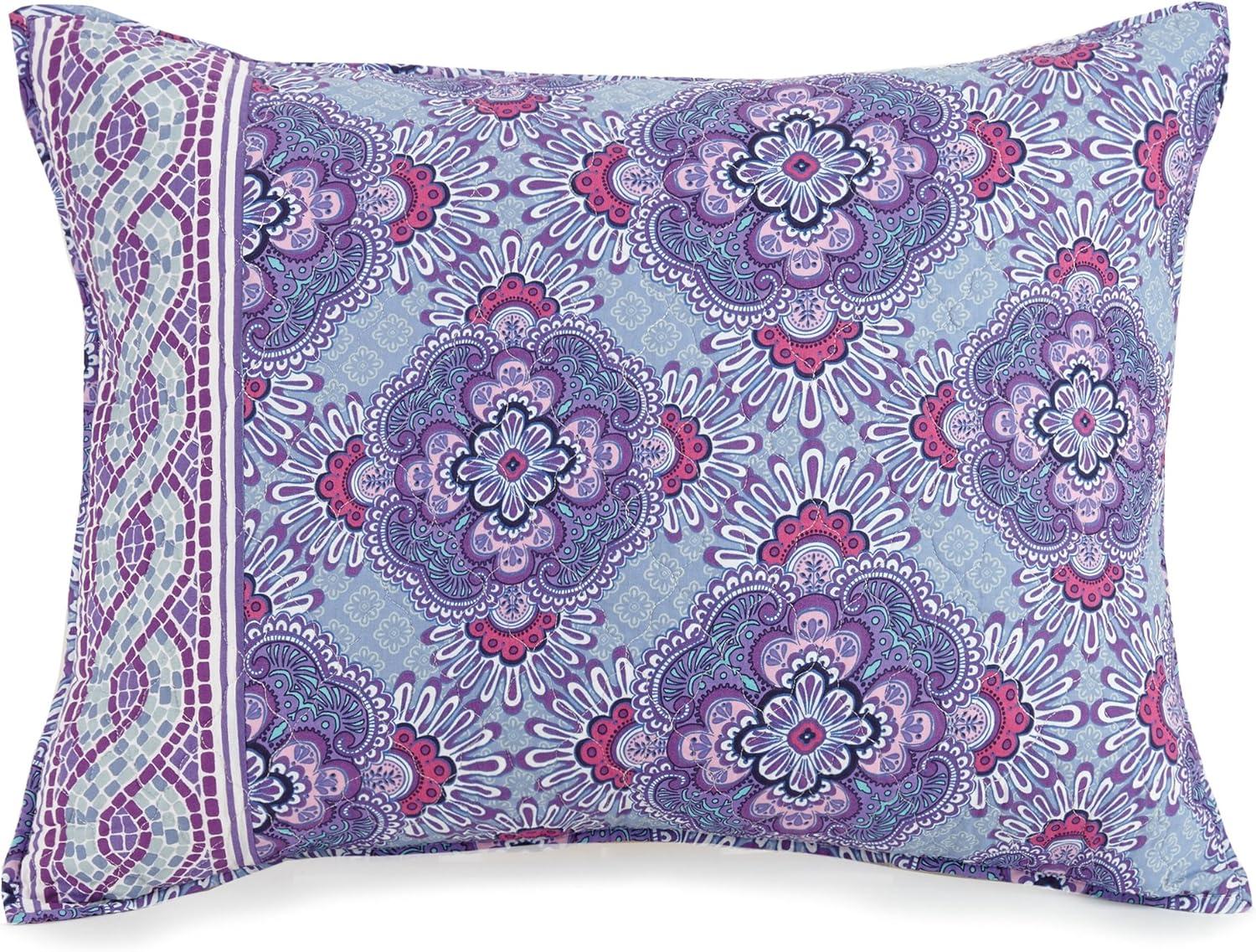 Purple Passion Cotton Standard Sham with Eclectic Print