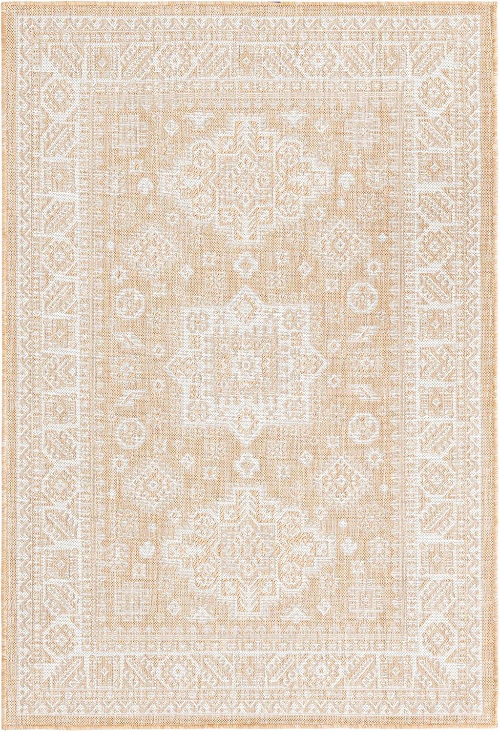 Unique Loom Outdoor Aztec Chalca Border Woven Area Rug