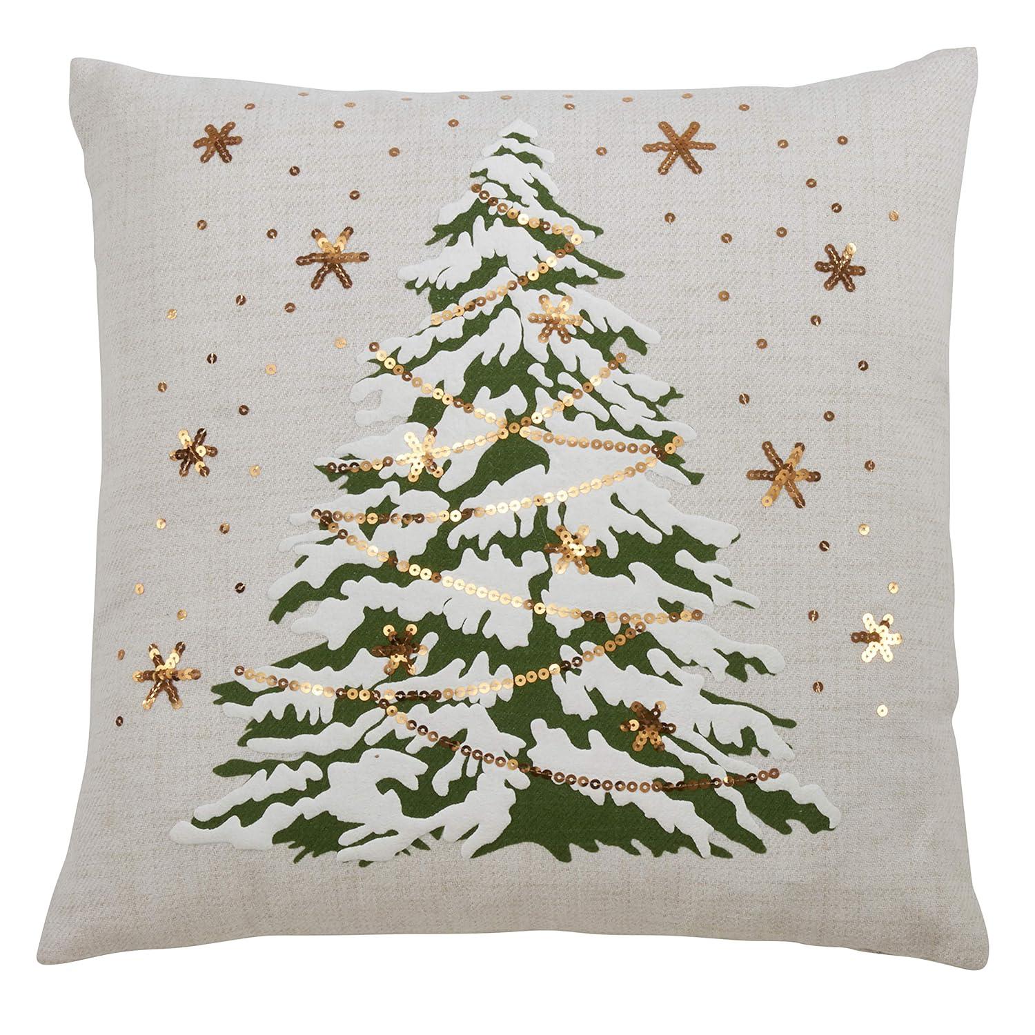 Saro O Tannenbaum Collection Sequined Throw Pillow