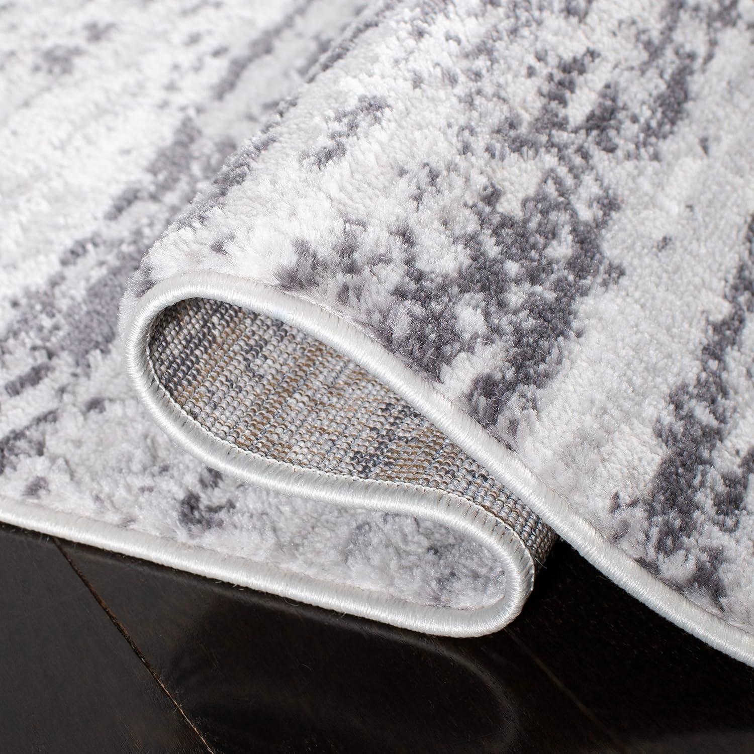 SAFAVIEH Amelia Lester Abstract Distressed Area Rug, Light Grey/Charcoal, 10' x 14'