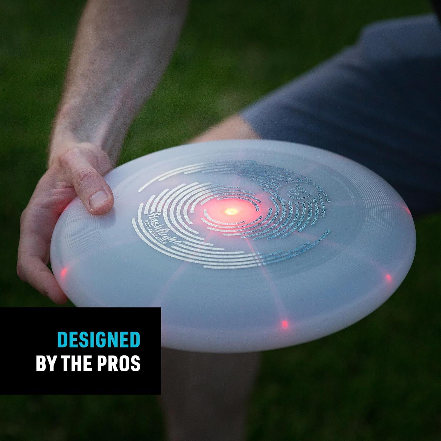 Rechargeable LED Light-Up Flying Disc with Color-Changing Tech