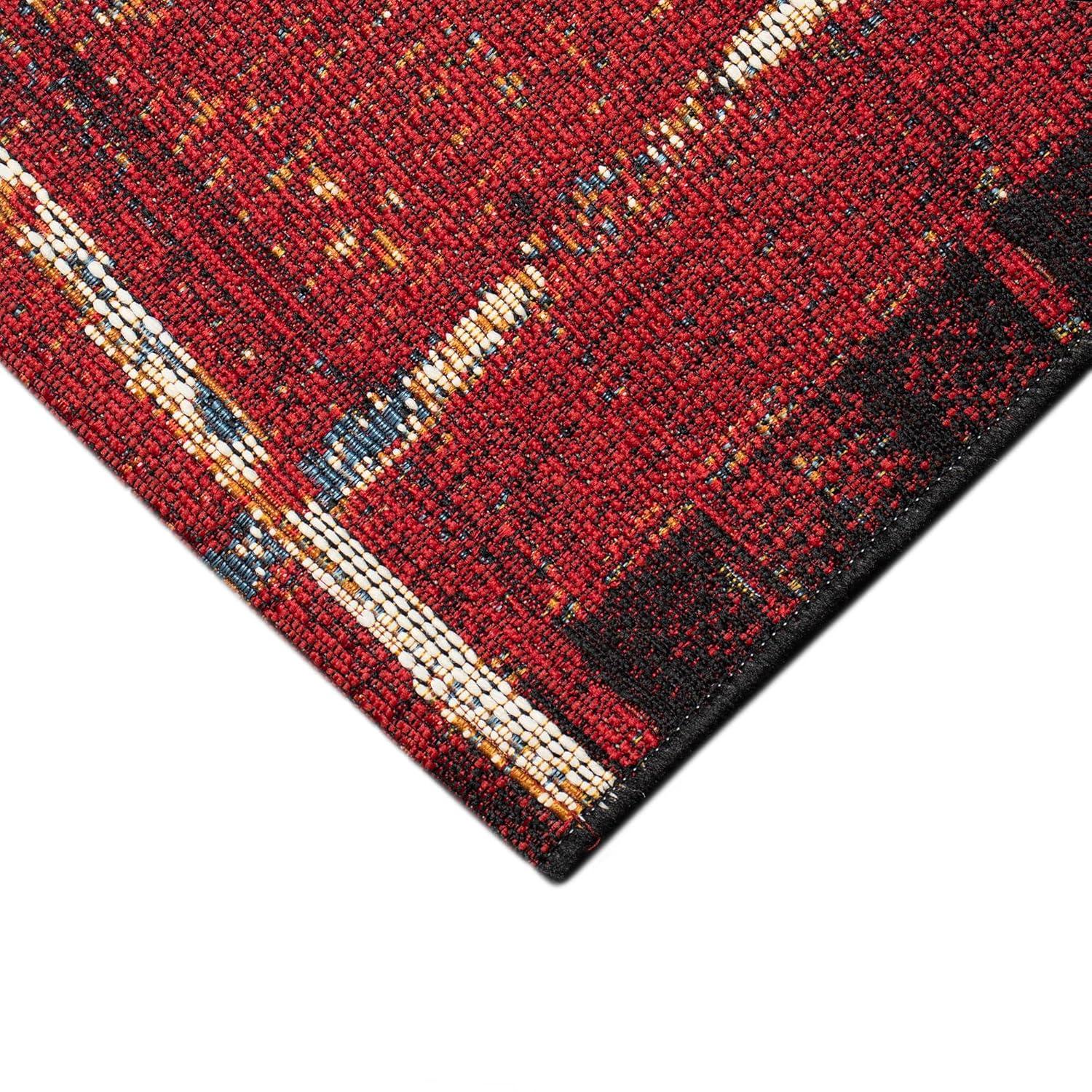Liora Manne Marina Stripe Indoor/Outdoor Rug Red 6'6" x 9'4"