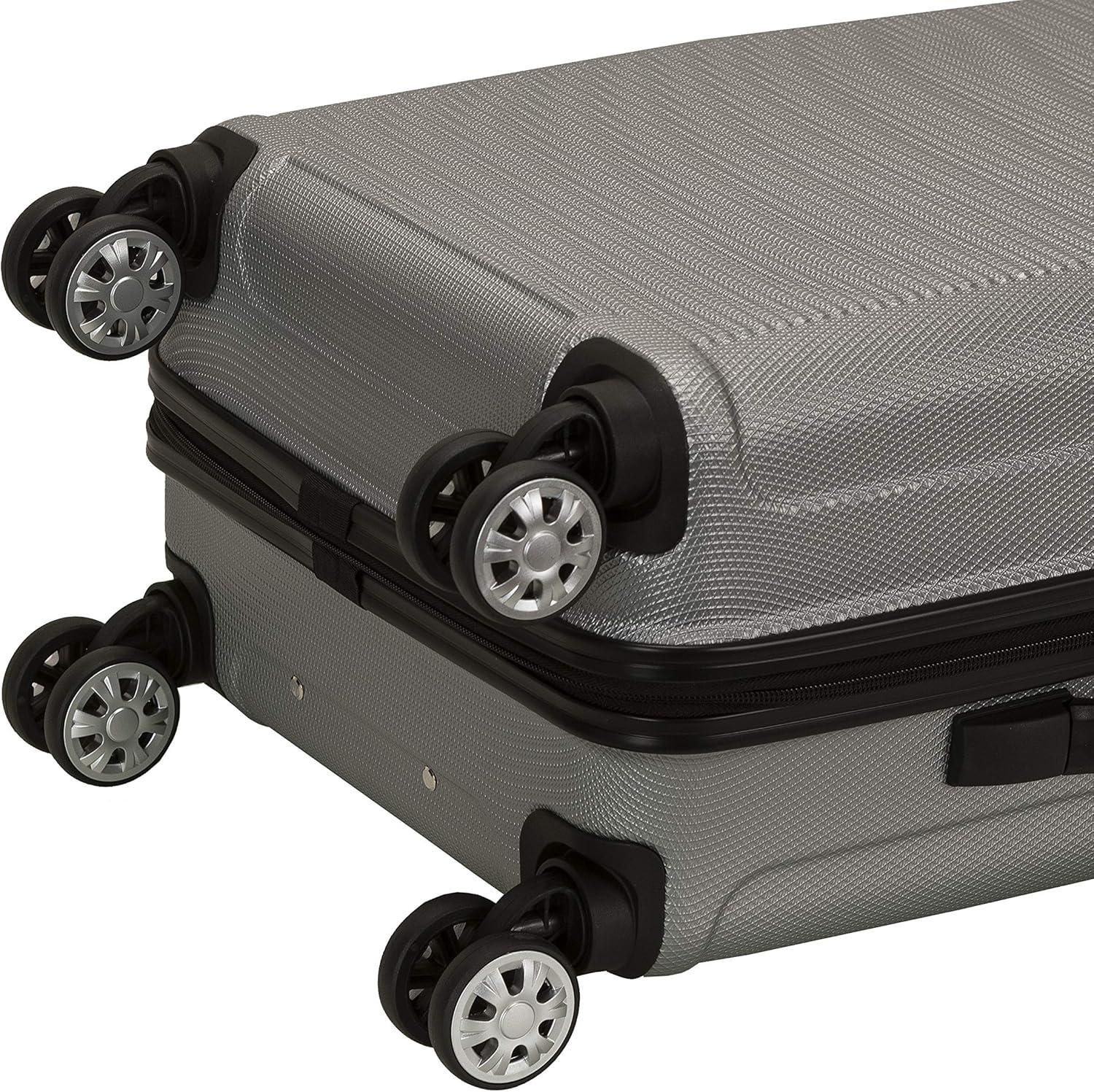 Rockland Luggage Skyline 3 Piece Hardside ABS Non-Expandable Luggage Set, F240