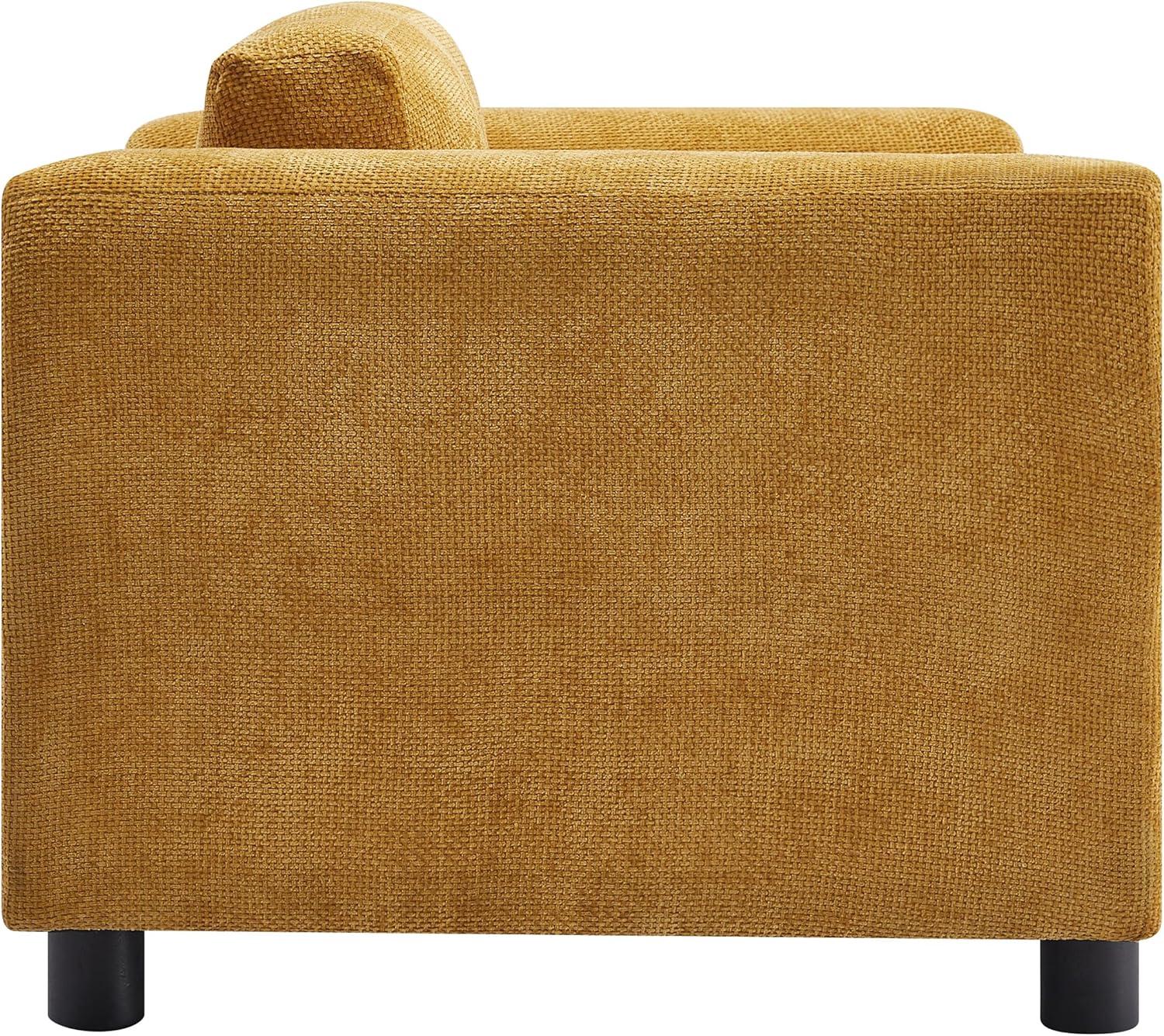 Newboti Furniture Modern Oversized Armchair Comfy Accent Chair Single Sofa For Living Room Bedroom Office Apartment, Woven Velvet Fabric, Yellow 5147