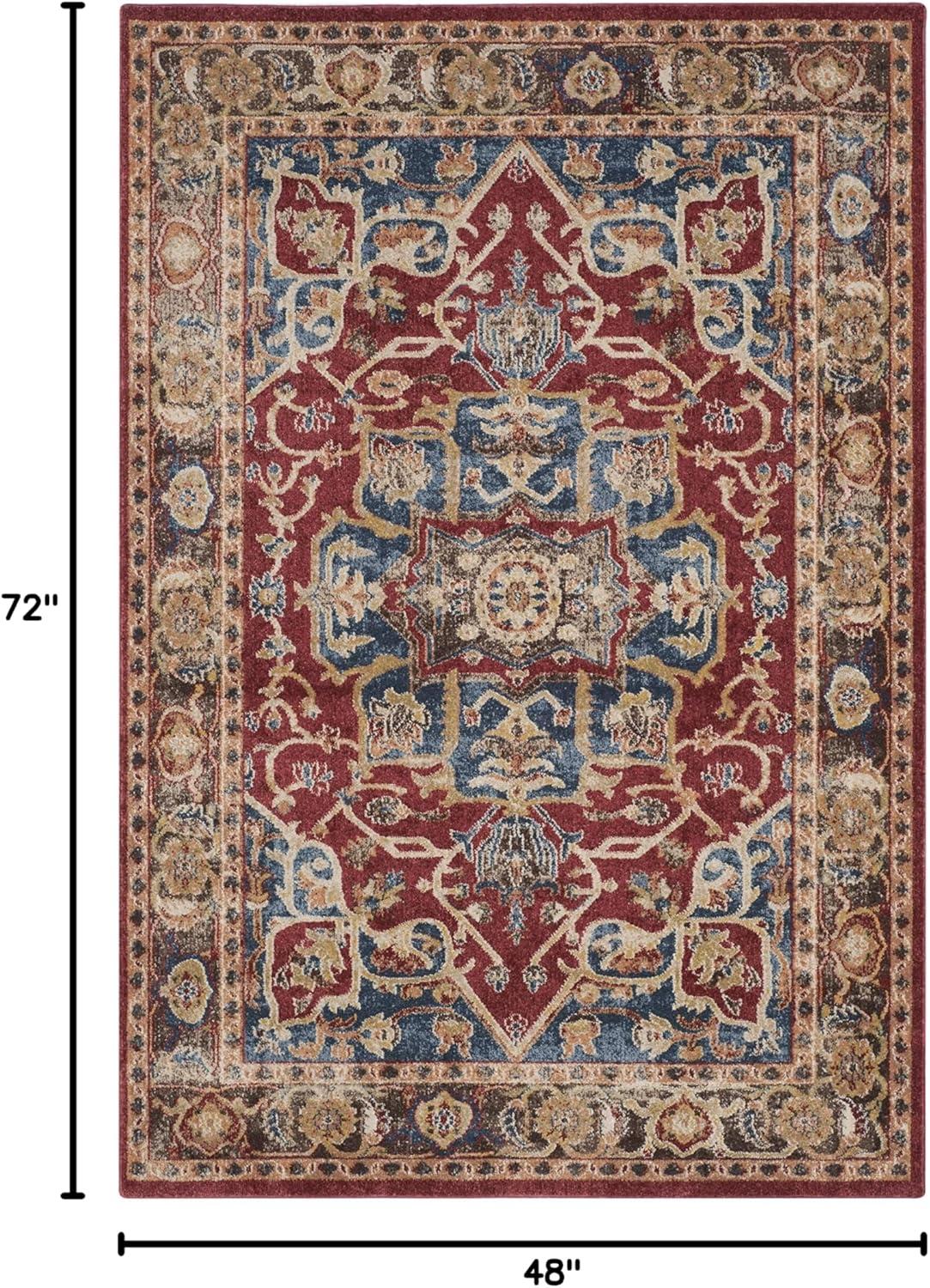 SAFAVIEH Bijar Jules Oriental Area Rug, Red/Royal, 4' x 6'