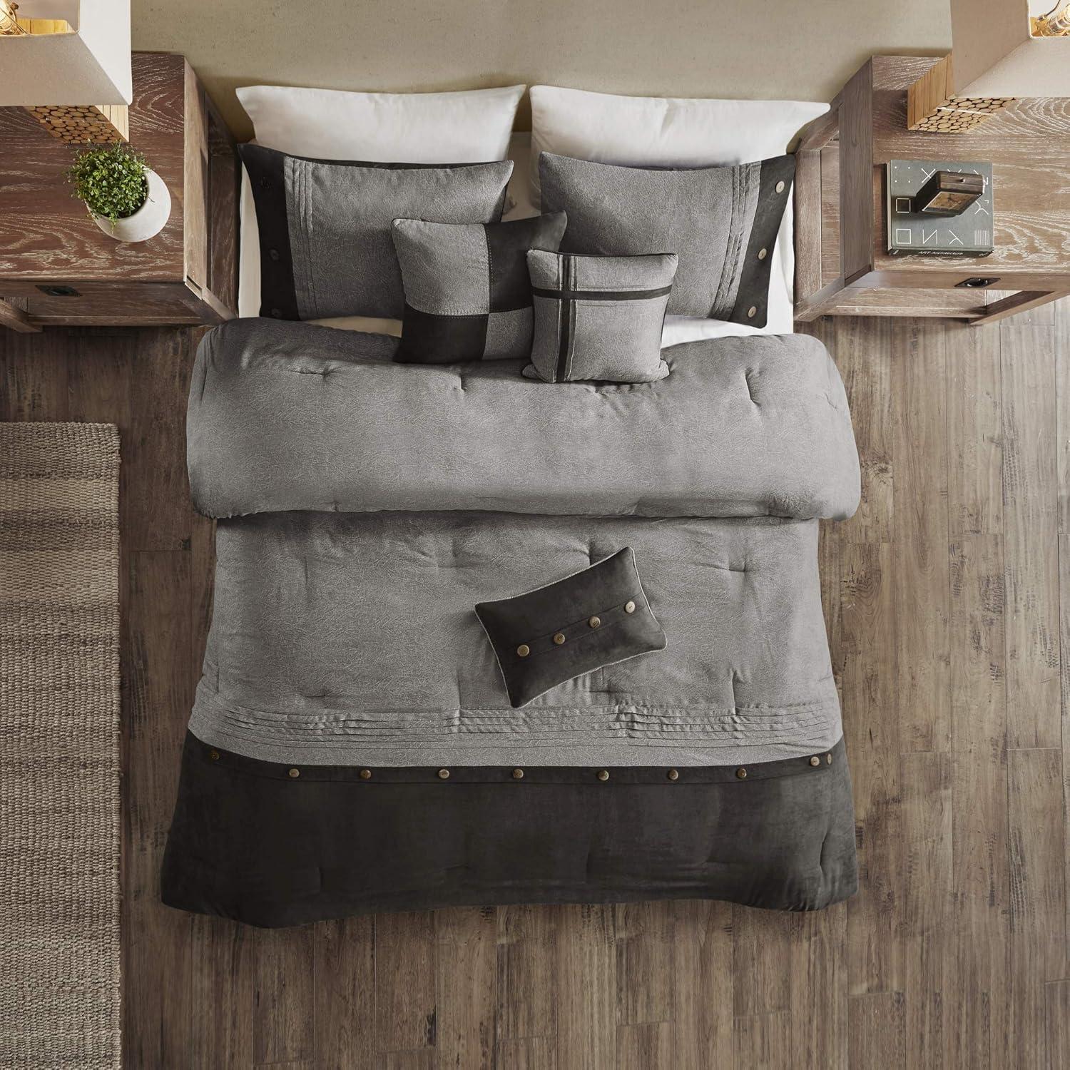 Boone 7 Piece Faux Suede Comforter Set