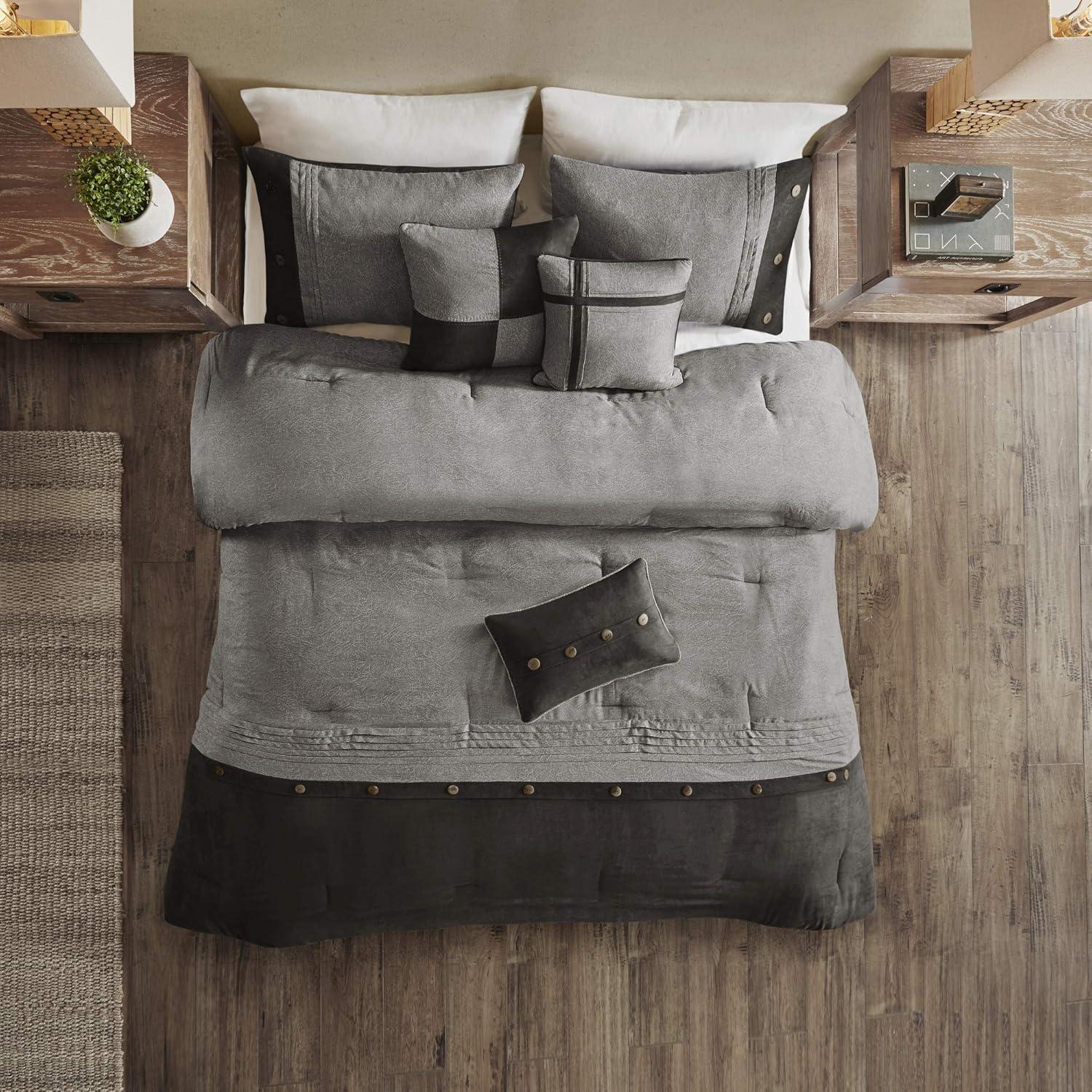 Madison Park Boone 7 Piece Faux Suede Comforter Set