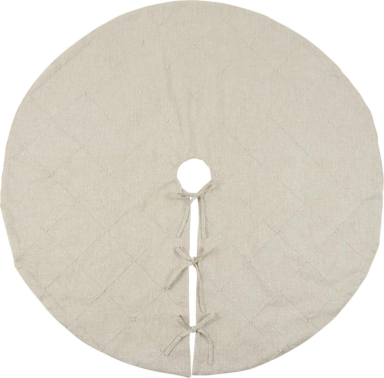 Saro Lifestyle 9622.N54R 54 in. Diamond Stitched Round Tree Skirt Natural