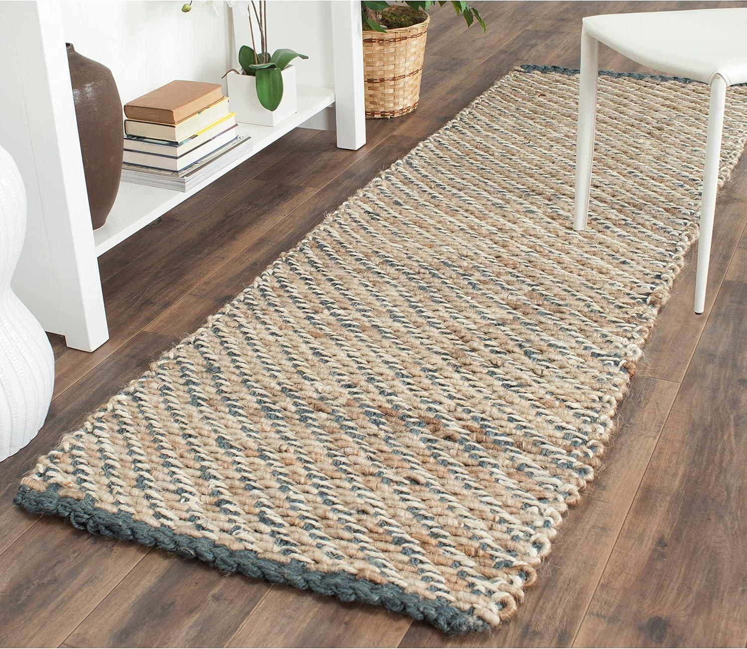 Natural Fiber NF454 Hand Woven Indoor Area Rug - Blue/Natural - 9'x12' - Safavieh
