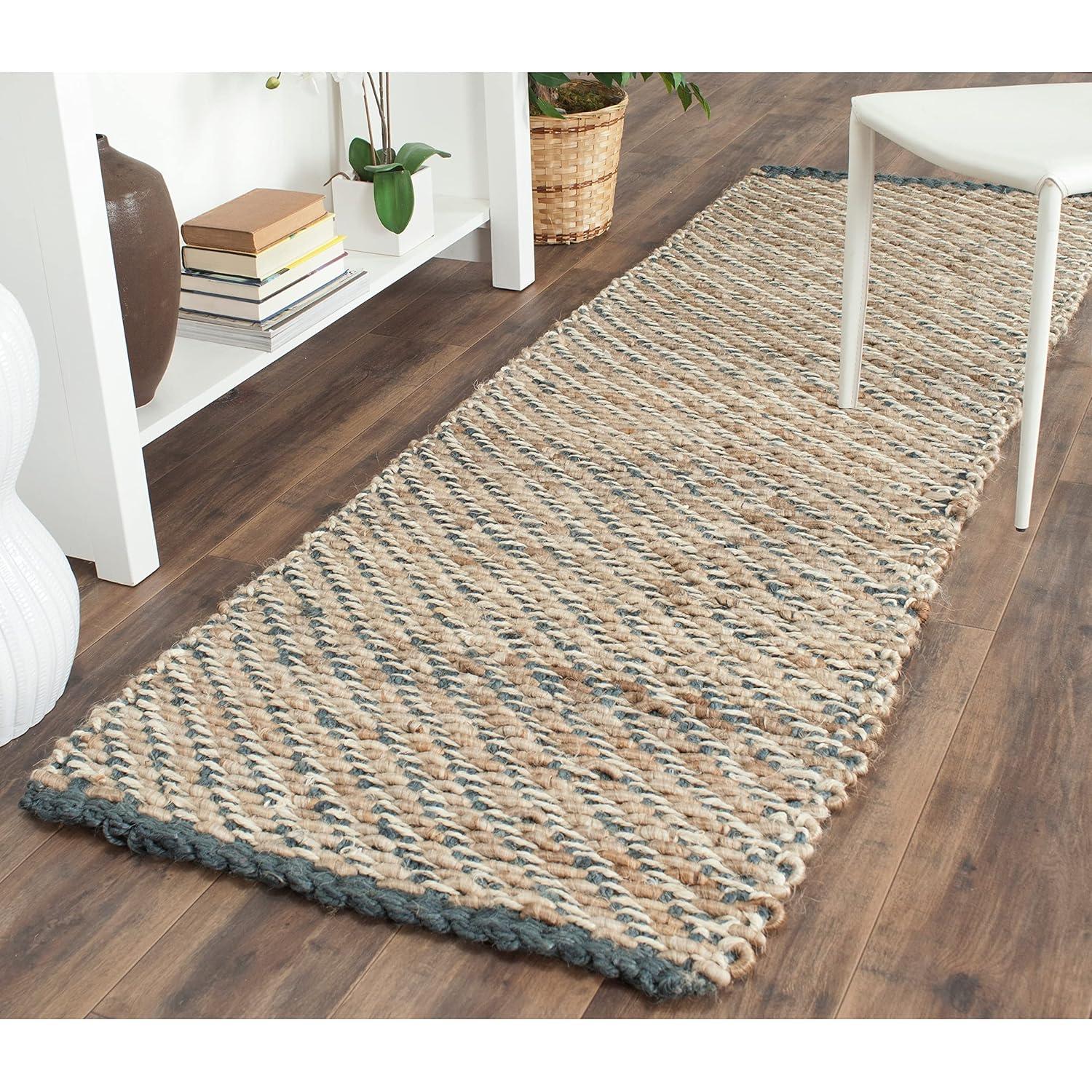 Natural Fiber NF454 Hand Woven Indoor Area Rug - Blue/Natural - 9'x12' - Safavieh