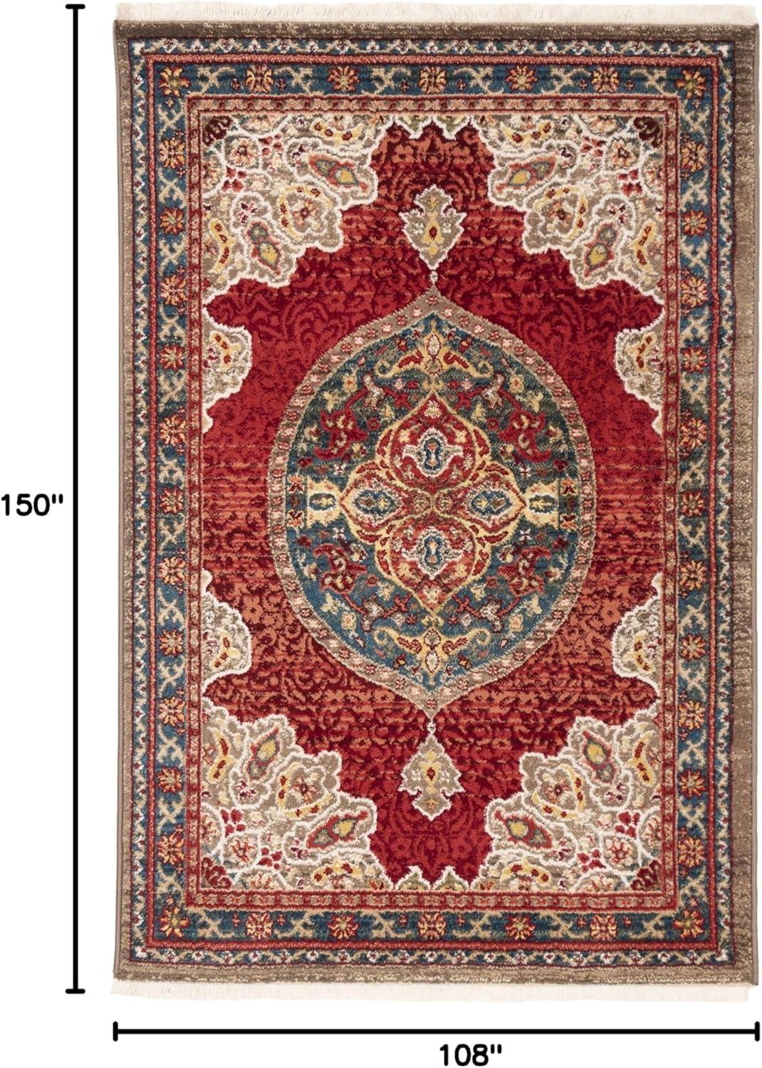 Kashan KSN302 Power Loomed Area Rug - Red/Blue - 9'x12'6" - Safavieh