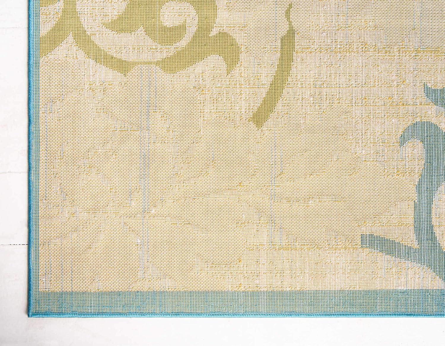 Unique Loom Outdoor Botanical Collection Area Rug - Savannah (4' 1" x 6' 1" Rectangle Blue/Cream)