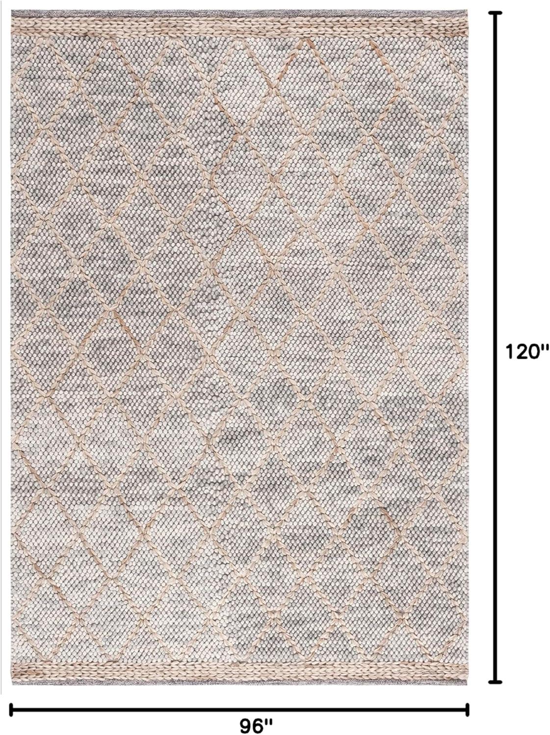 Natura NAT223 Hand Woven Indoor Area Rug - Teal/Natural - 8'x10' - Safavieh