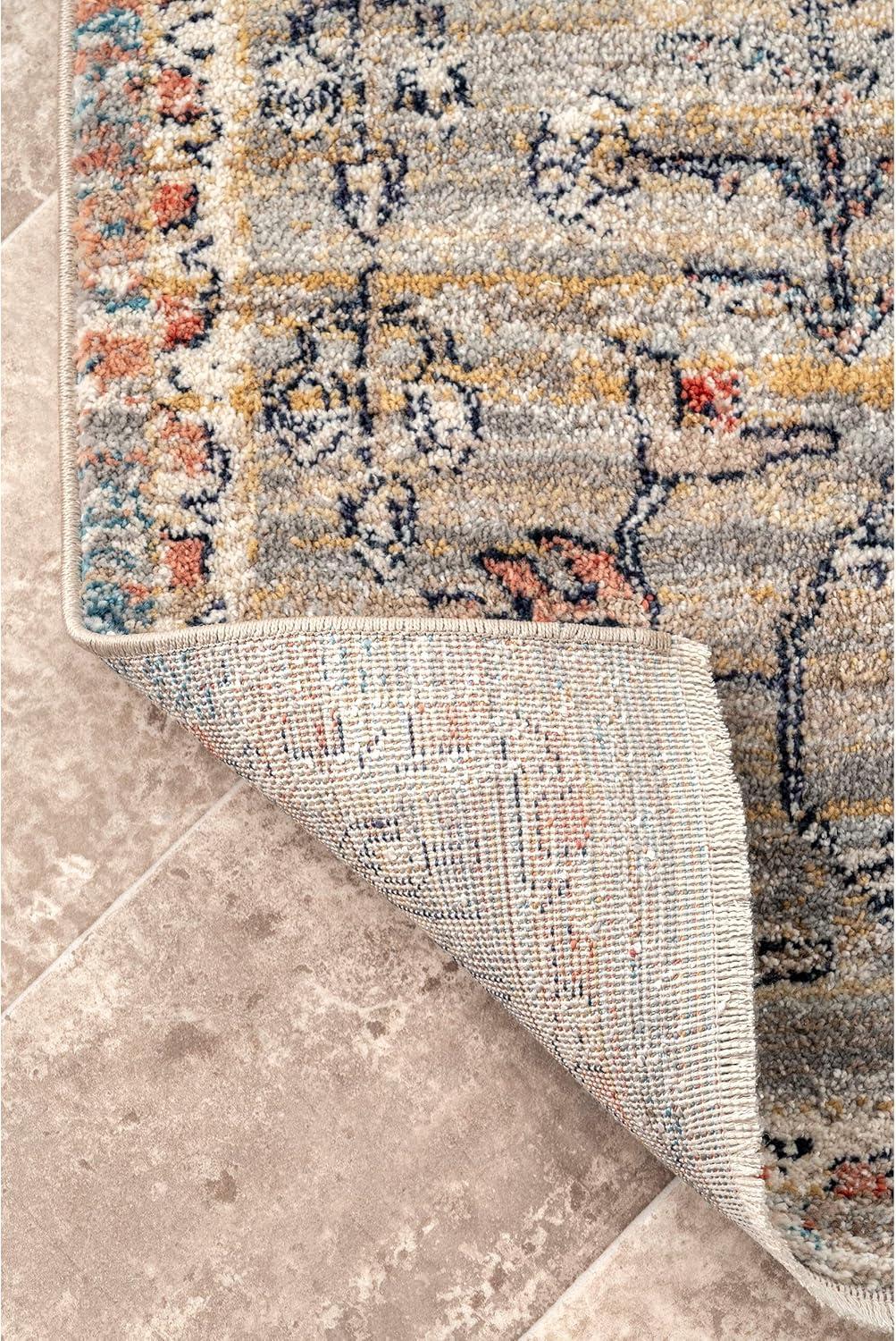 Nuloom Marley Medallion 7x9 Indoor Area Rug for Living Room Bedroom Dining Room Kitchen, Beige/Ivory