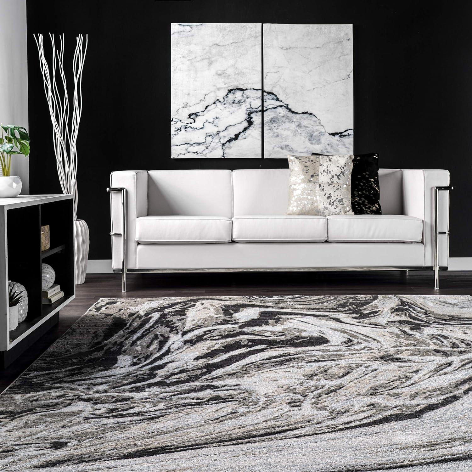 Nuloom Drea Marble Abstract Indoor Area Rug, Gray, 5'x8'