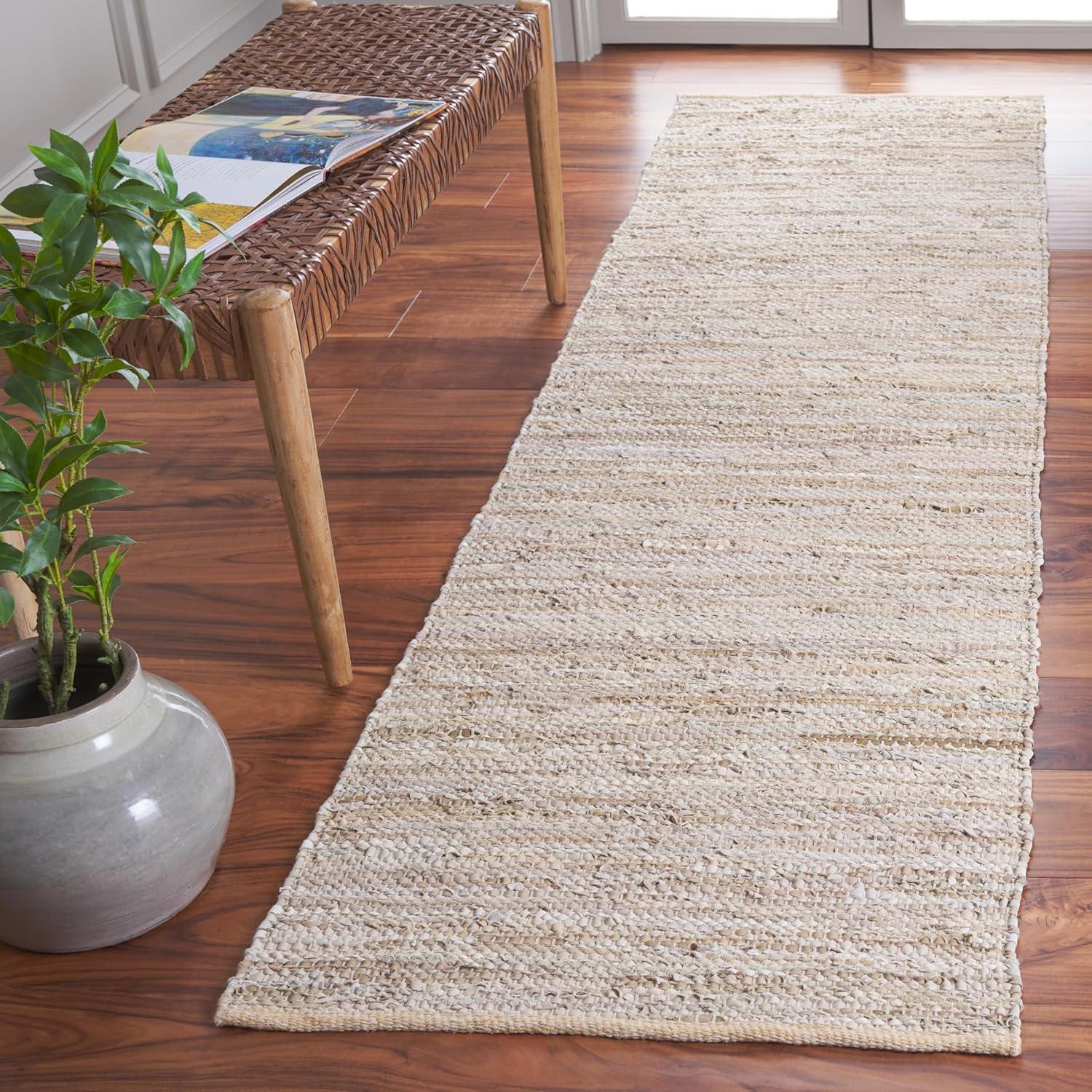 Vintage Leather VTL105 Hand Woven Indoor Runner Rug - Beige - 2'3"x9' - Safavieh.