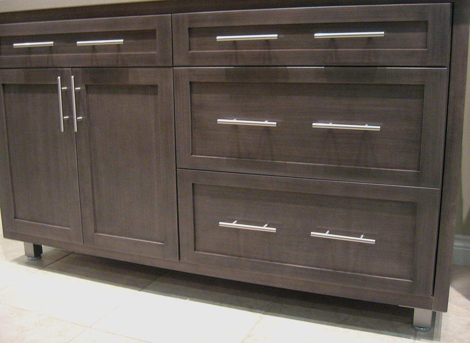 Satin Nickel 5-3/4" Modern Bar Cabinet Pull