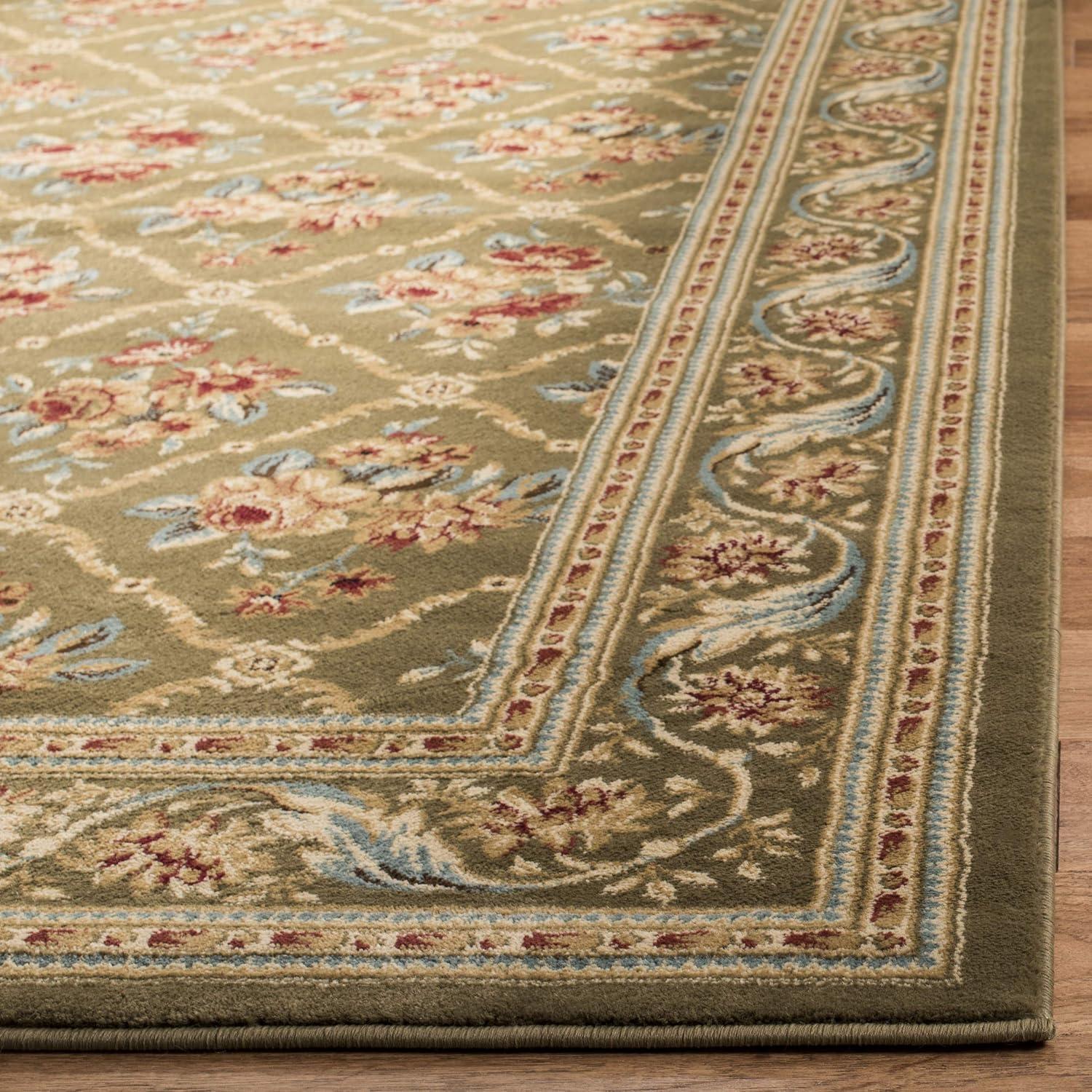 Lyndhurst LNH556 Power Loomed Area Rug - Green/Green - 5'3"x7'6" - Safavieh.