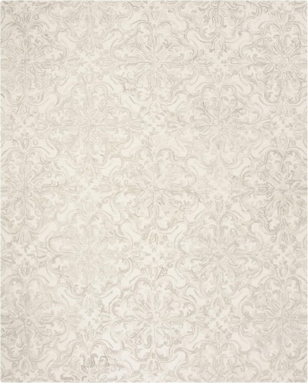 SAFAVIEH Blossom Githa Geometric Wool Area Rug, Blue/Ivory, 10' x 14'