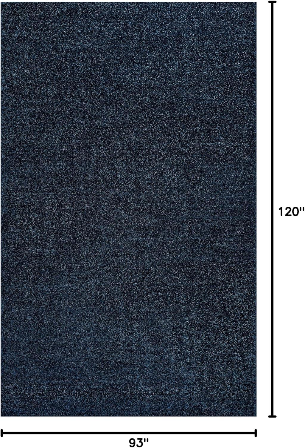 8'x10' Haze Solid Low-Pile Area Rug, Navy - JONATHAN Y