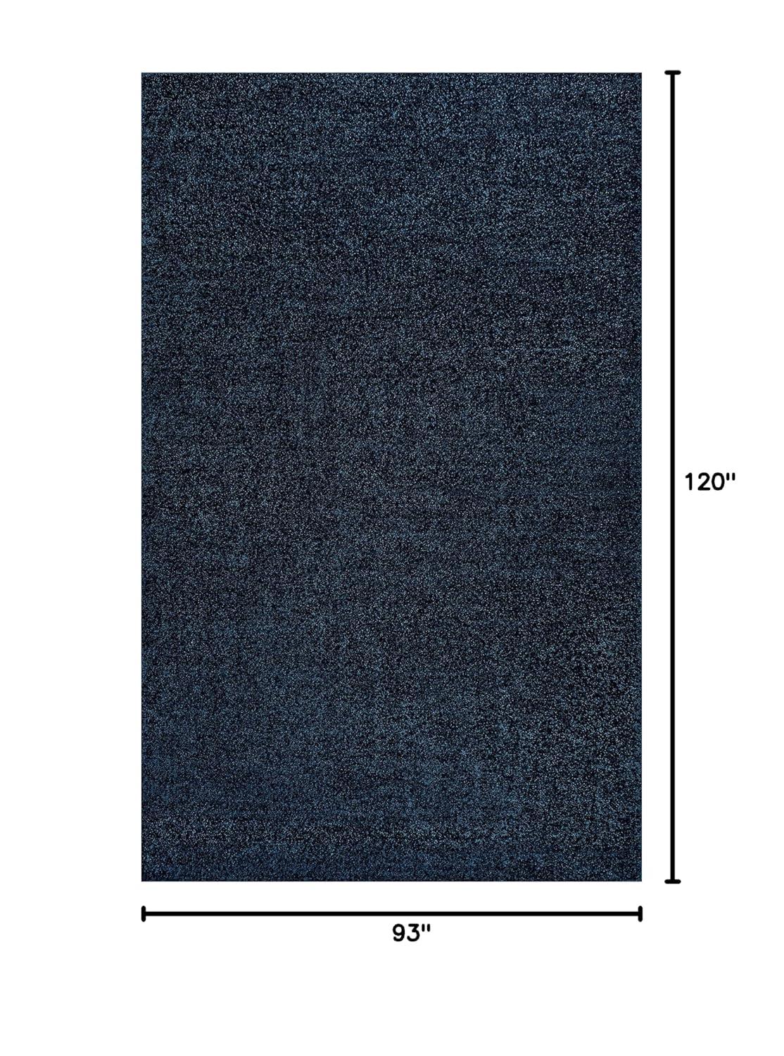8'x10' Haze Solid Low-Pile Area Rug, Navy - JONATHAN Y