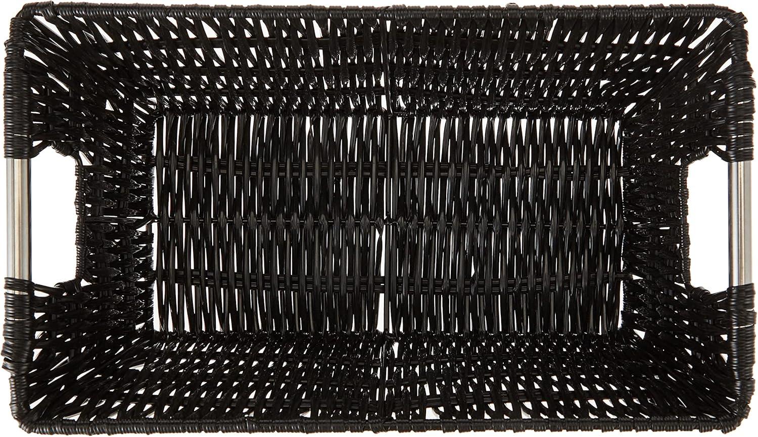 Black Rattique Shelf Tote by Whitmor