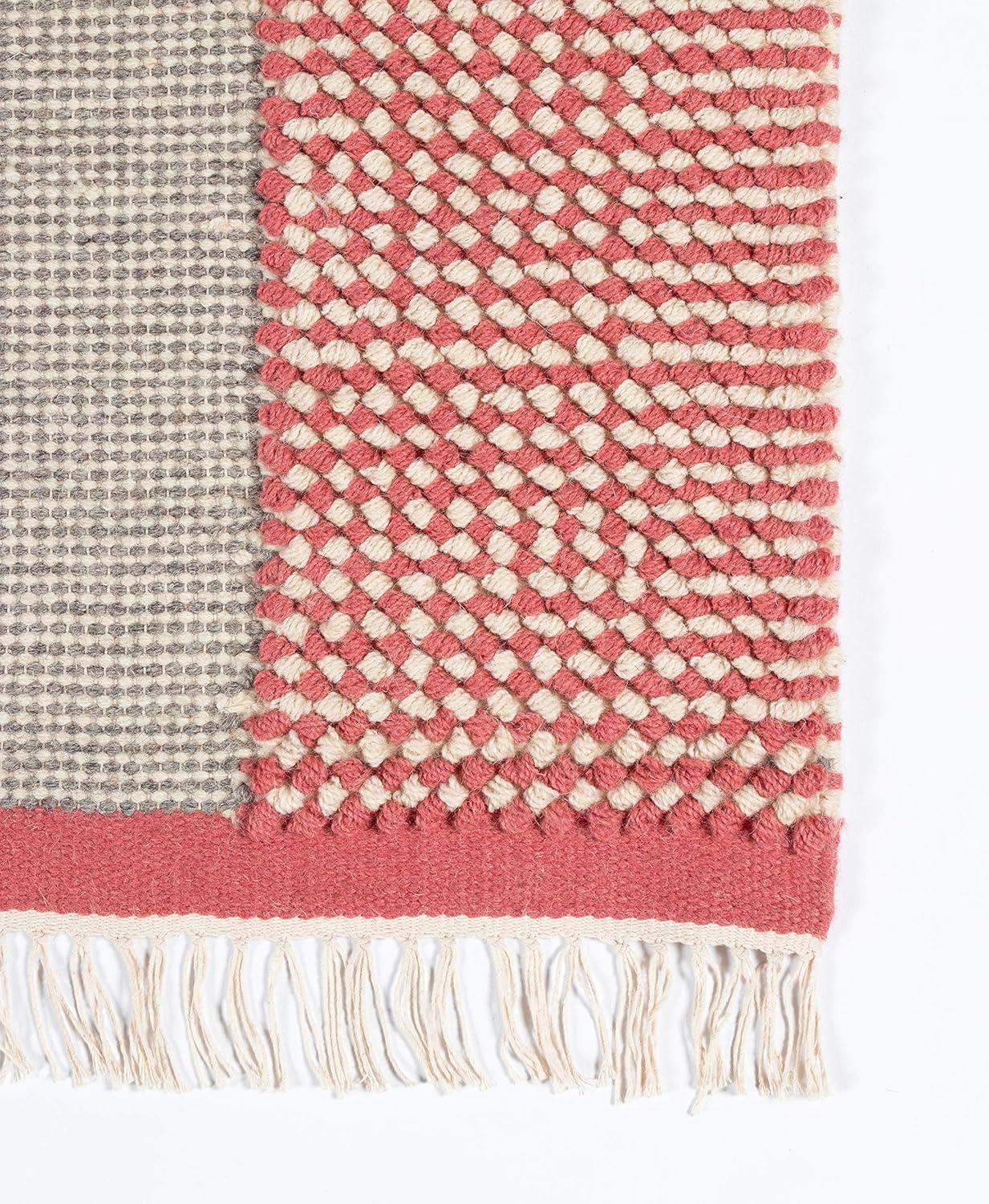 Momeni Flatweave Wool Pink Area Rug