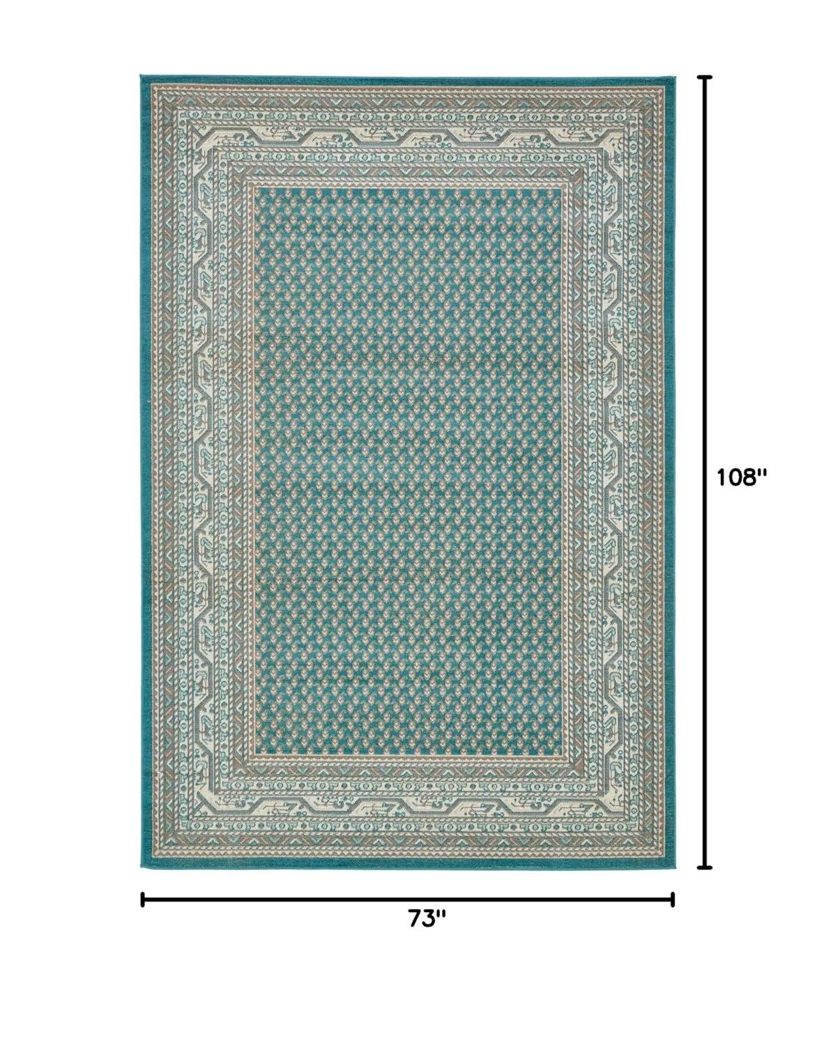Williamsburg Allover Teal 6' 0 x 9' 0 Area Rug