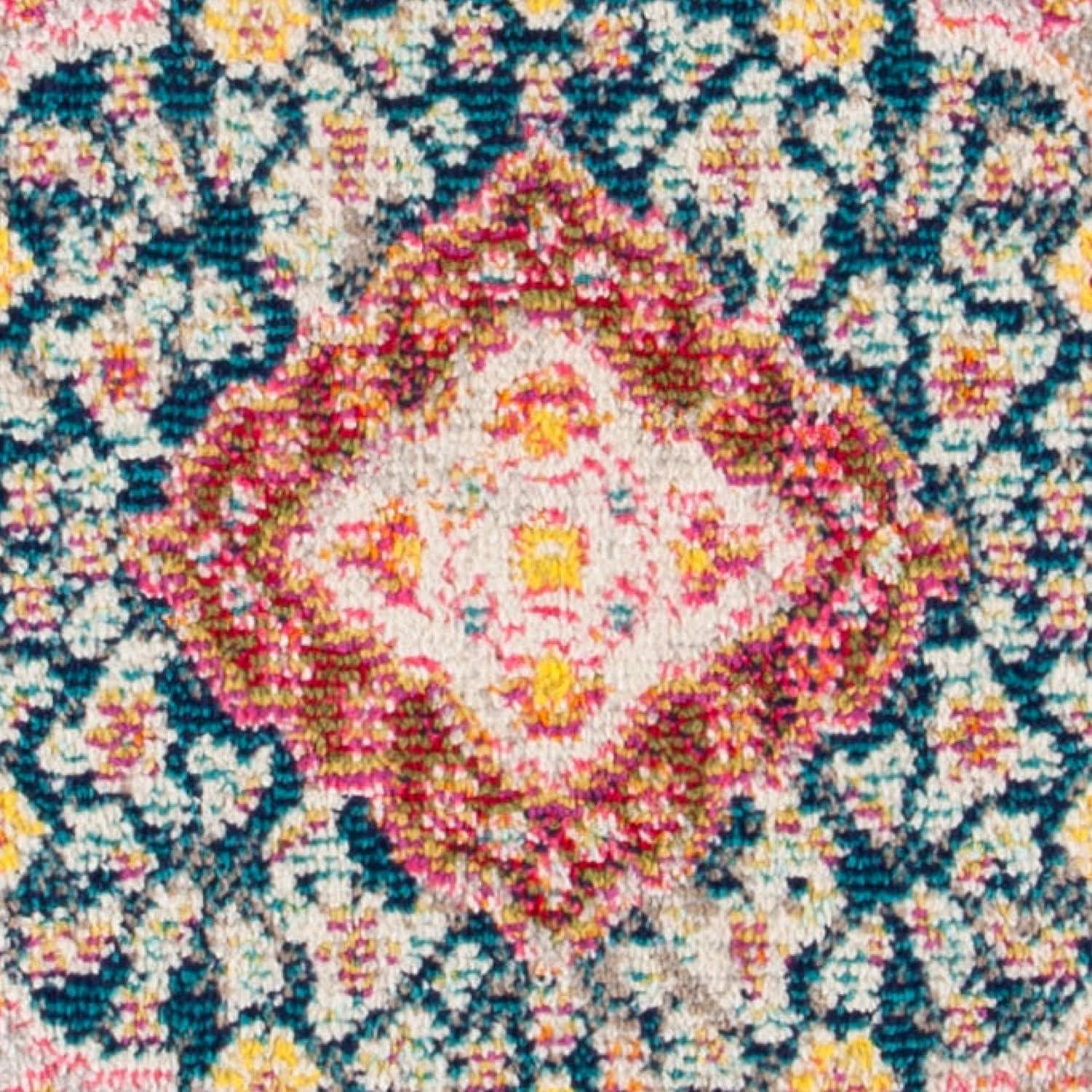 Madison 200 MAD252 Power Loomed Indoor Area Rug - Navy/Turquoise - 8'x10' - Safavieh