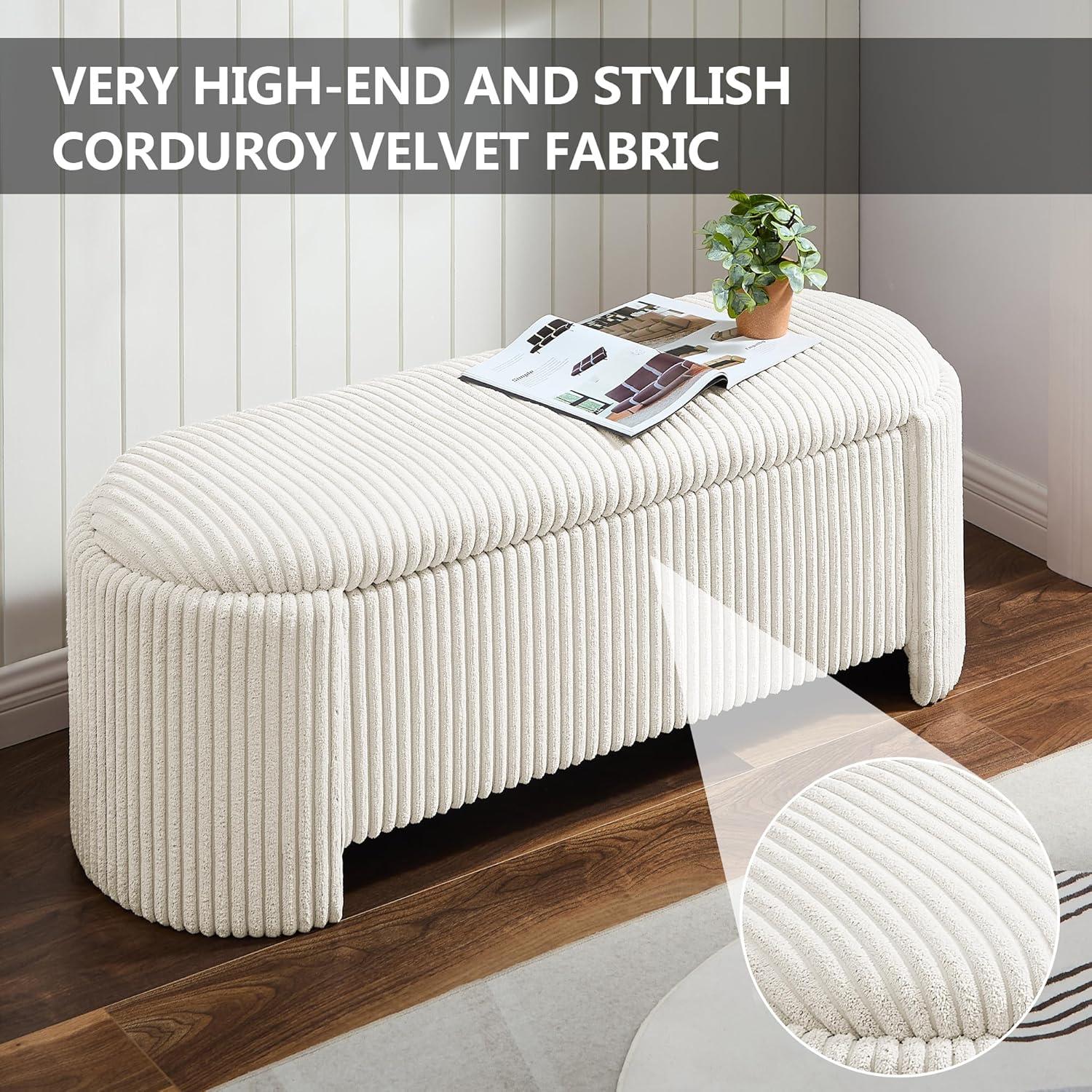 Nikoma Corduroy Upholstered Storage Bench