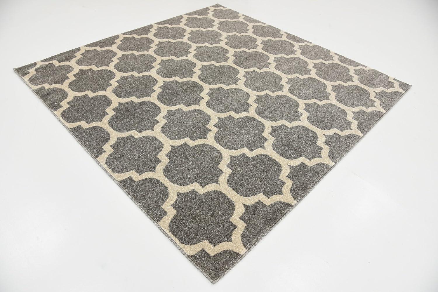 Unique Loom 5' 4 x 6' 1 Trellis Philadelphia Dark Gray Area Rug
