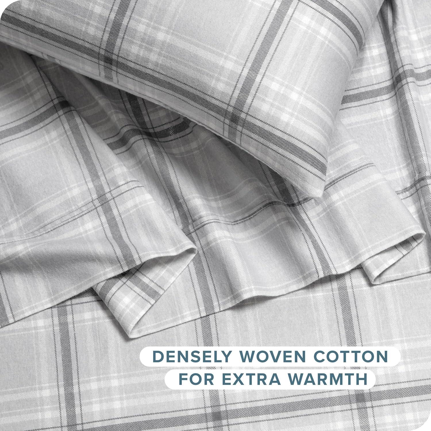 Tartan Plaid Cotton Flannel Twin XL Sheet Set by Bare Home