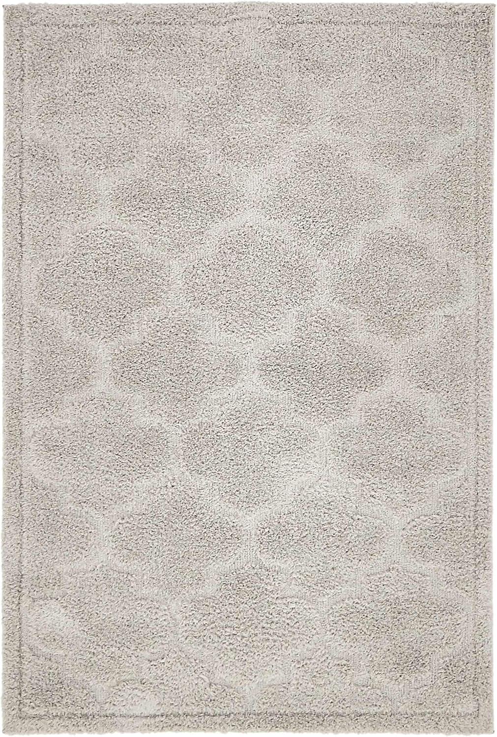 Unique Loom Trellis Shag Collection Area Rug - Traditional (4' 1" x 6' 1" Rectangle Gray)