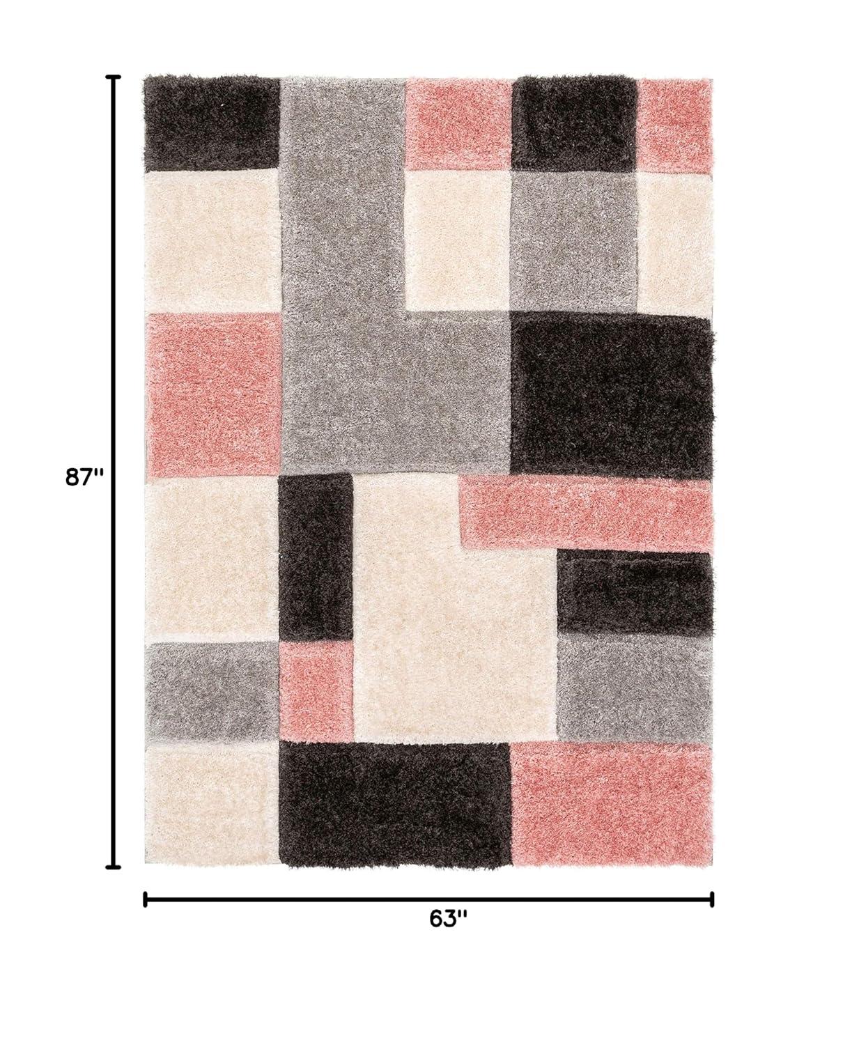 Cobina Escondido Yellow Modern Geometric 3D Textured Shag Rug