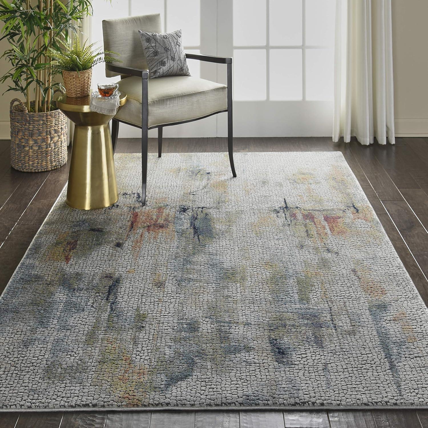 Nourison Global Vintage Abstract Ivory/Multicolor 4' x 6' Area Rug, (4x6)