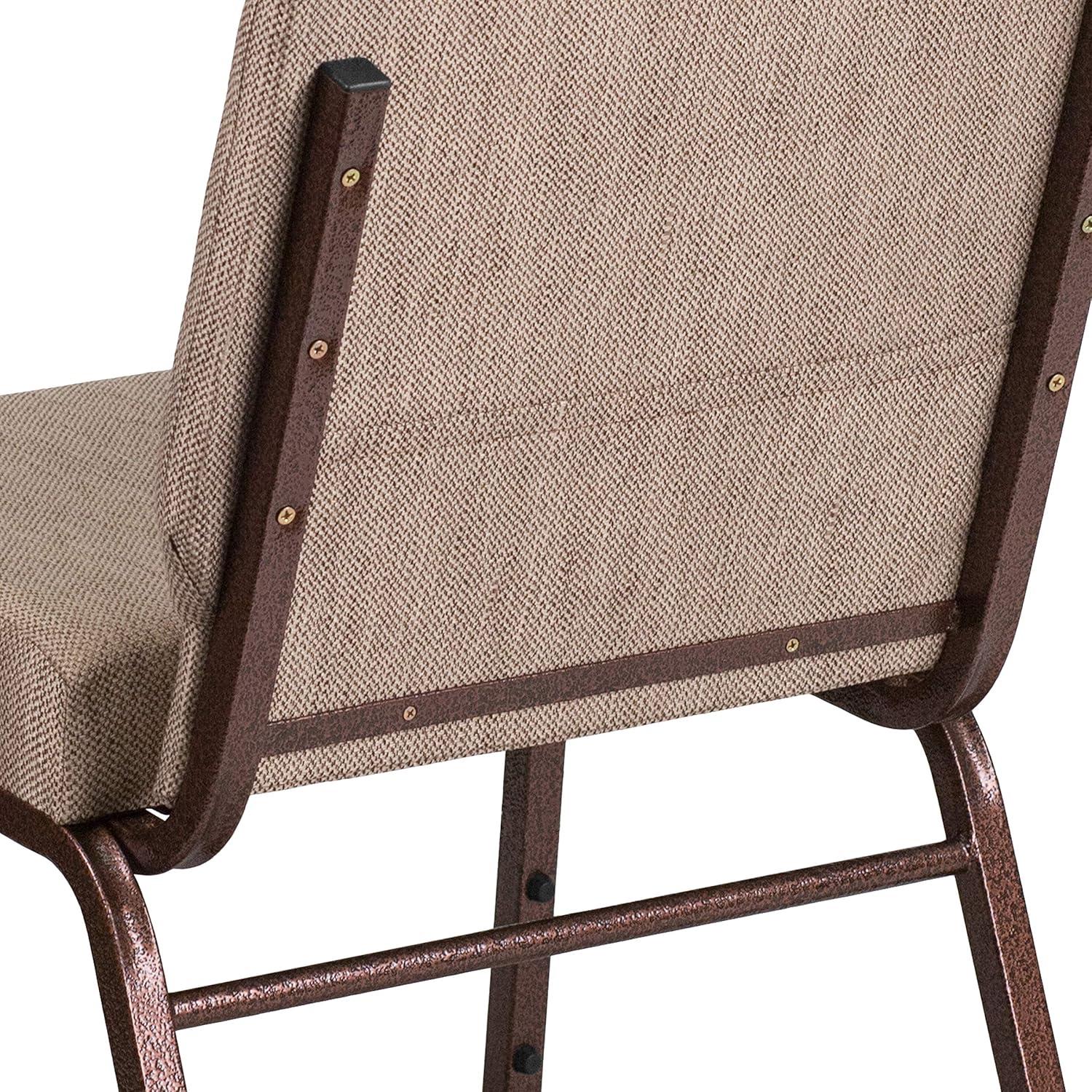 Flash Furniture HERCULES Series Fabric Church Stacking Chair Black Dot Patterned/Gold Vein Frame 4