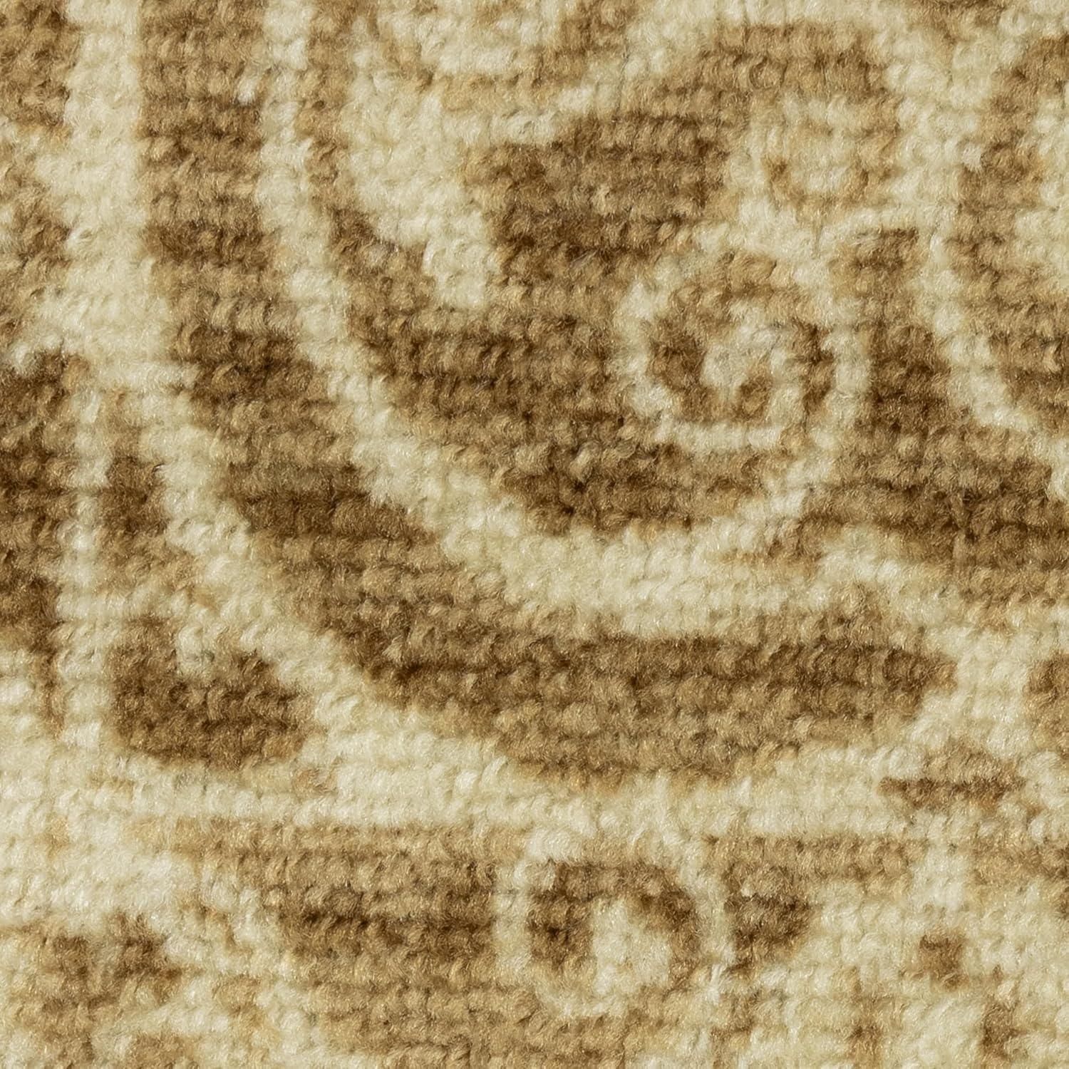 Maples Rugs Pelham Transitional Vintage Scroll Khaki Washable Hallway Runner Rug, 2' x 6'