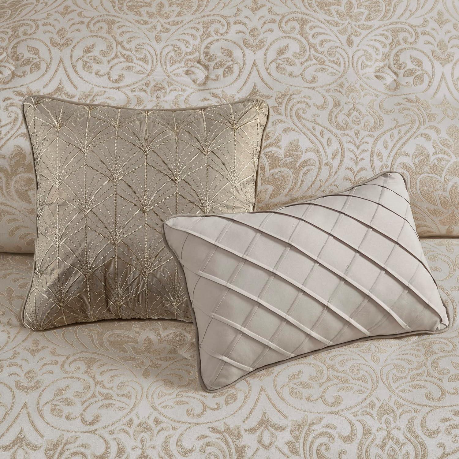 Madison Park Emilia 12 Piece Jacquard Comforter Set with Bed Sheets