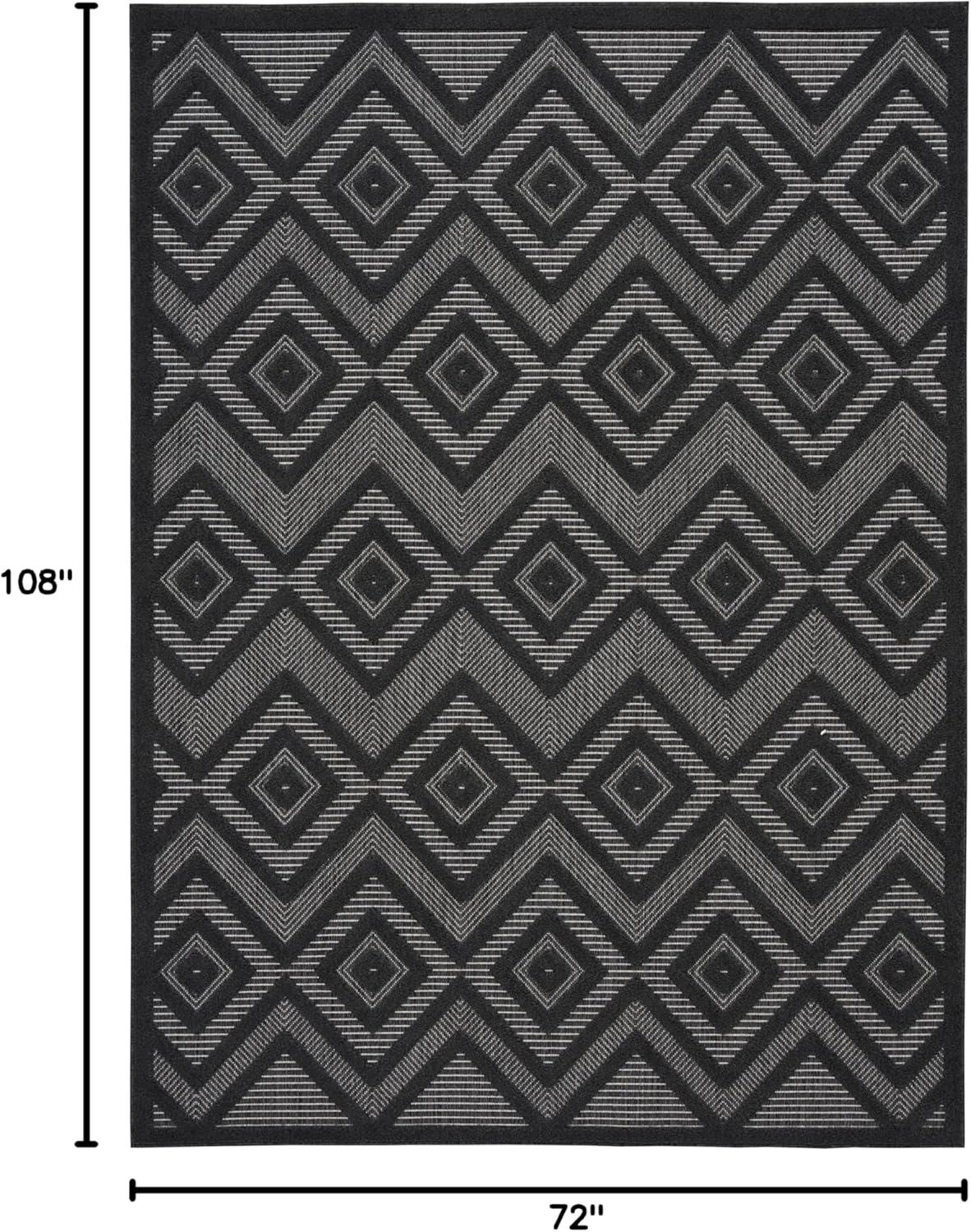 Nourison Versatile Solid Diamond Indoor Outdoor Flatweave Area Rug