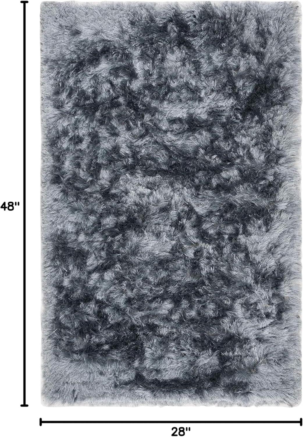 Ocean Shag OCG101 Hand Tufted Indoor Accent Rug - 4'x4' - Slate - Safavieh