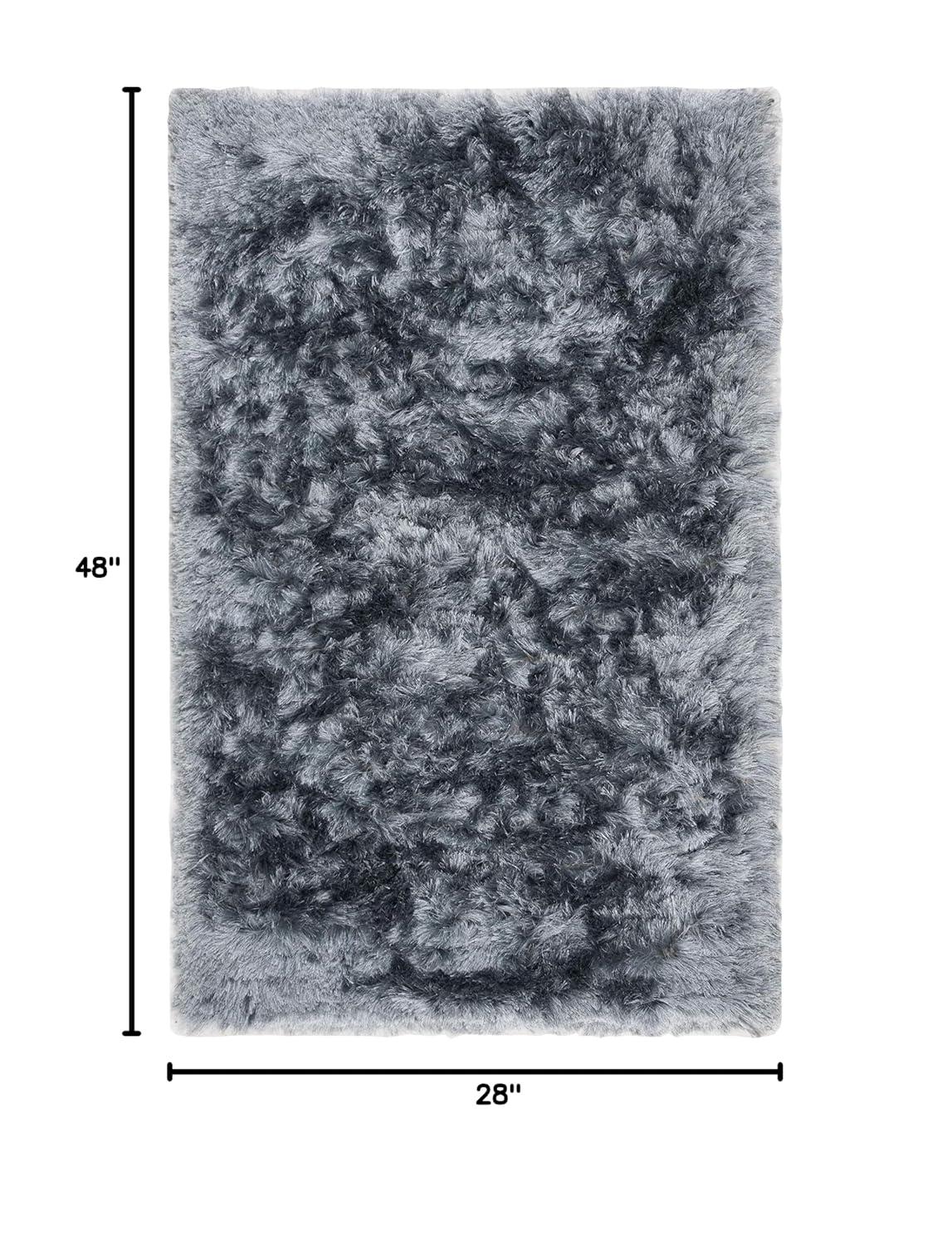 Ocean Shag OCG101 Hand Tufted Indoor Accent Rug - 4'x4' - Slate - Safavieh