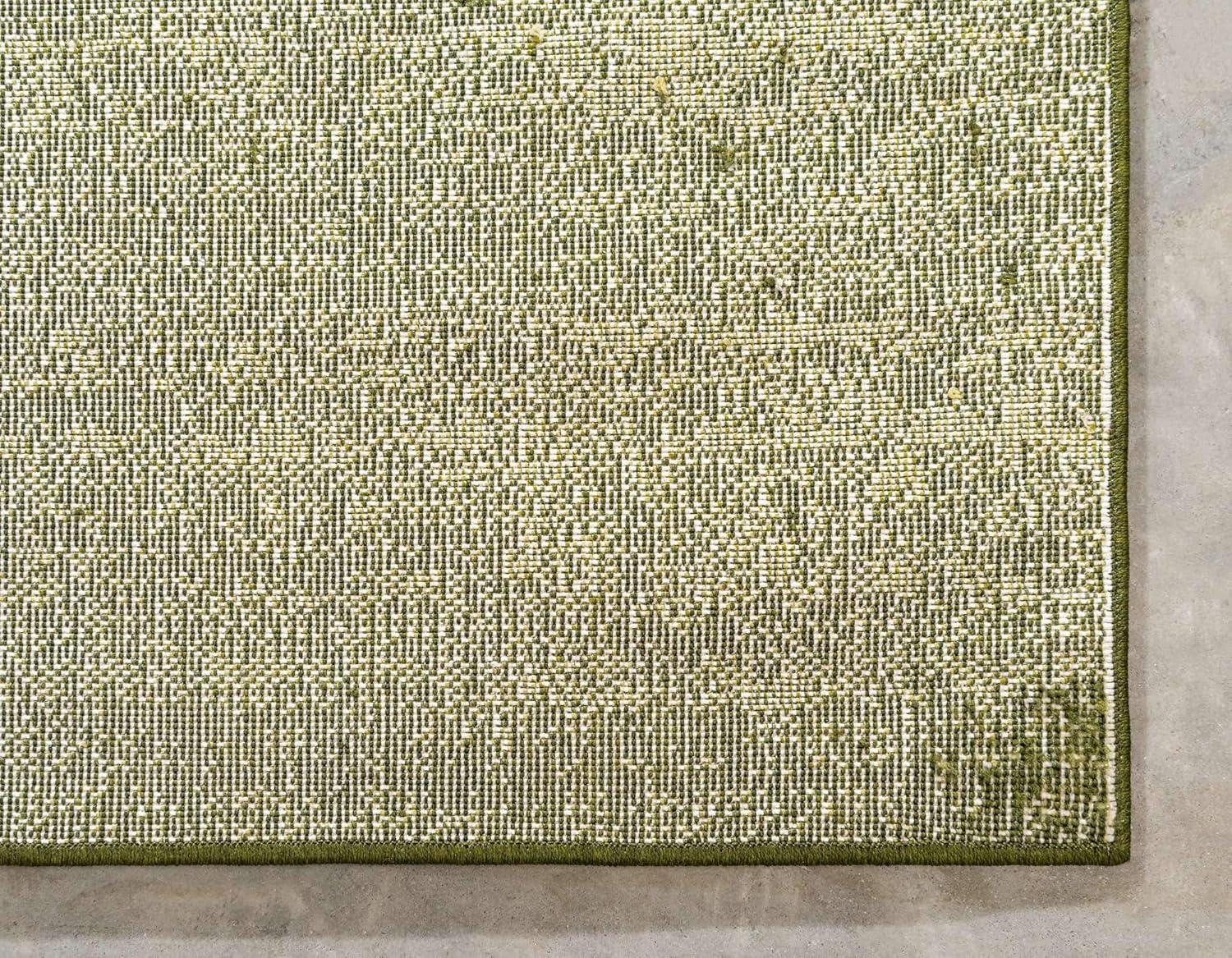 Green Tufted Washable Reversible Rectangular Area Rug