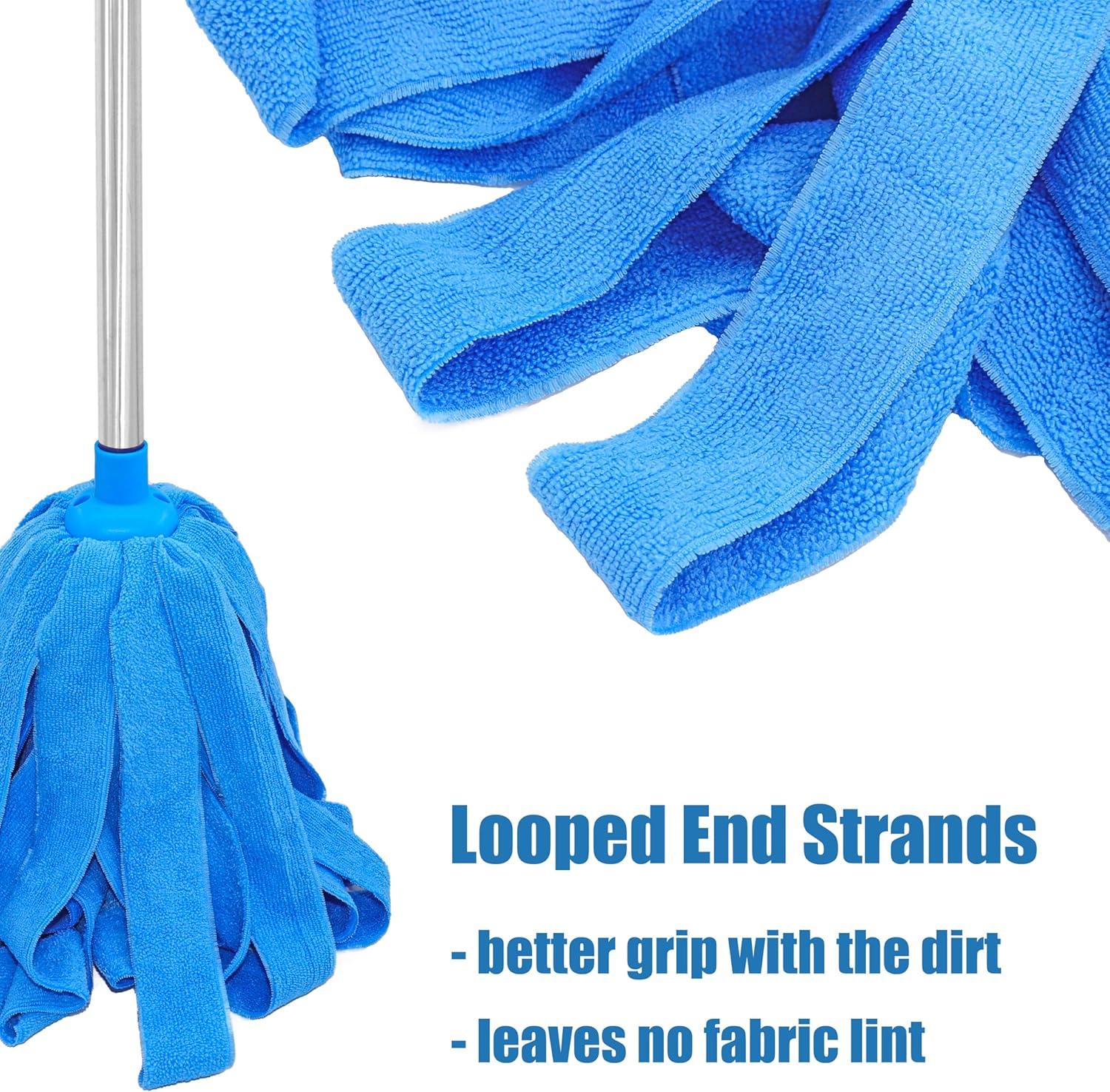 Blue Microfiber Wet/Dry Mop Head Replacements, 3-Pack