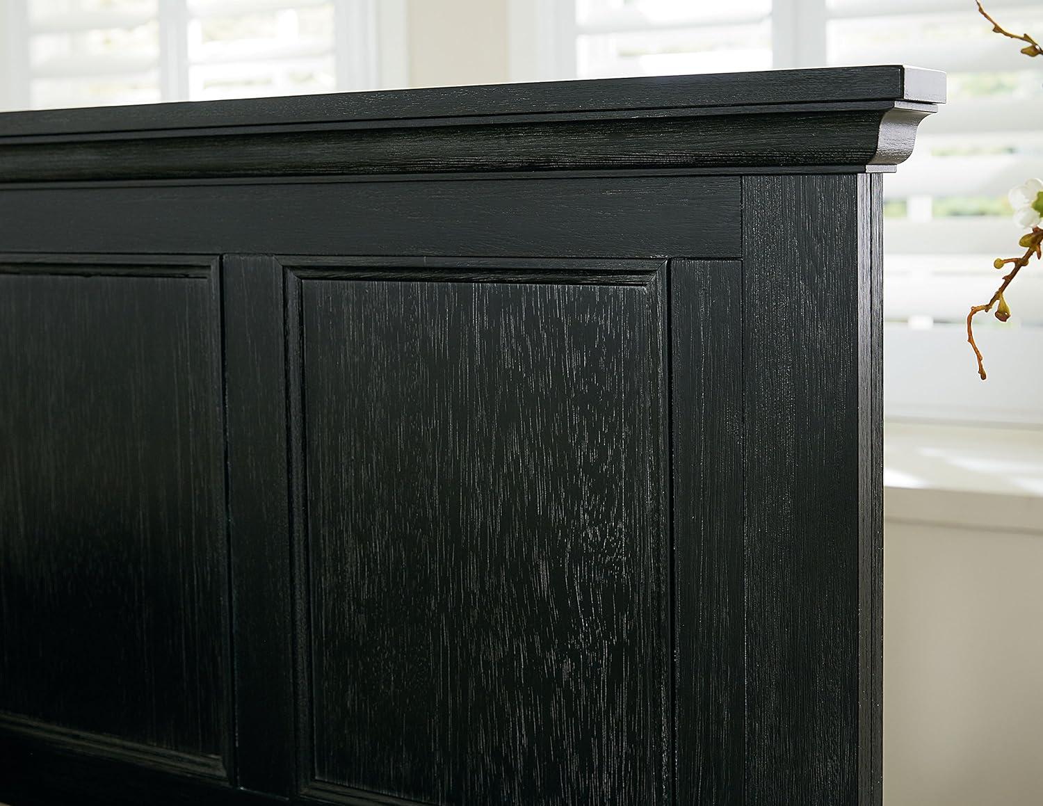 Rustic Black Mahogany Queen Panel Headboard