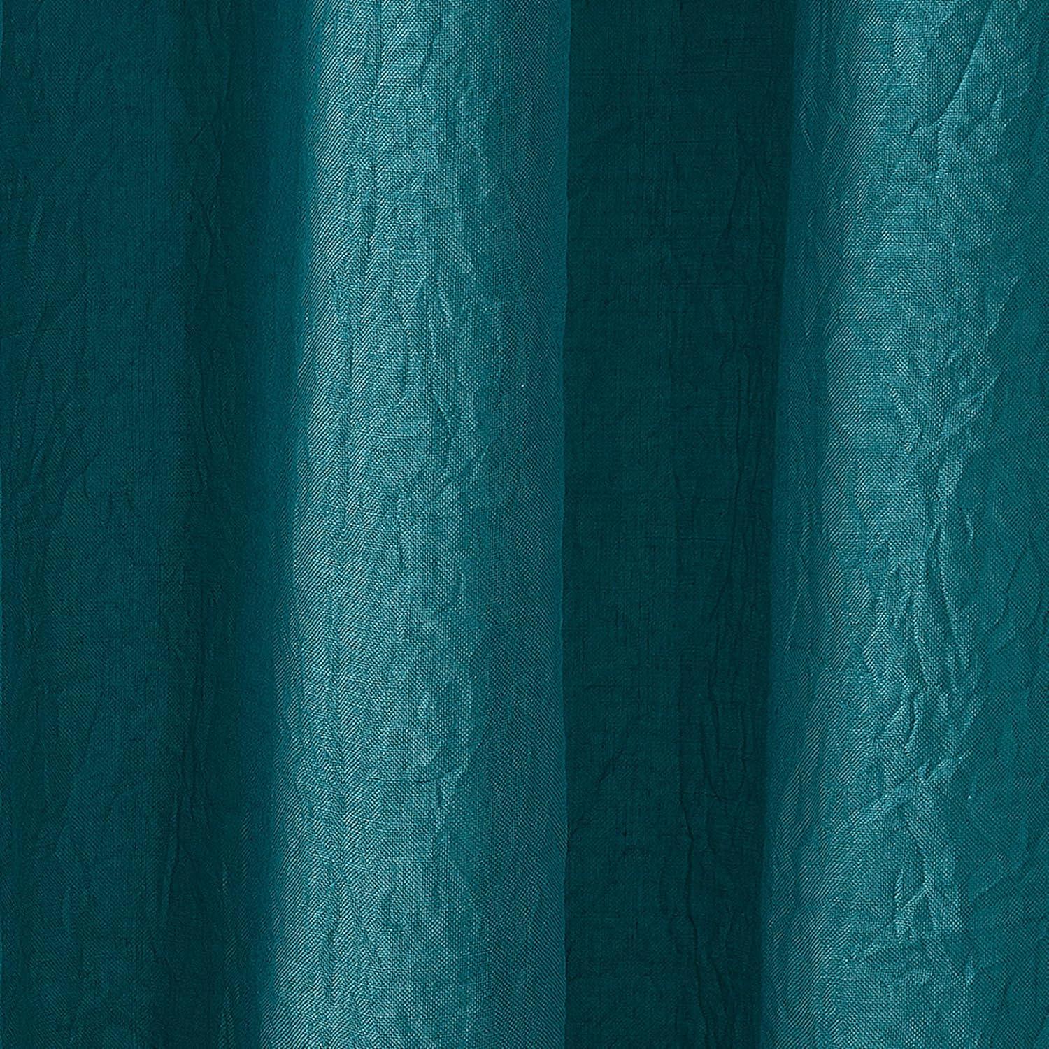 50"x95" No. 918 Sheer Avril Crushed Texture Rod Pocket Curtain Panel Marine: Sheer Curtain Panel, Polyester, 1 Piece