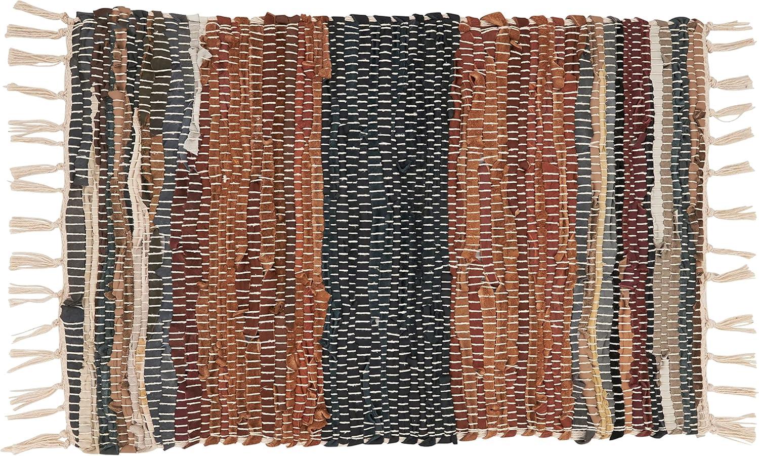 Rustic Multicolor Leather Chindi Placemats Set of 4