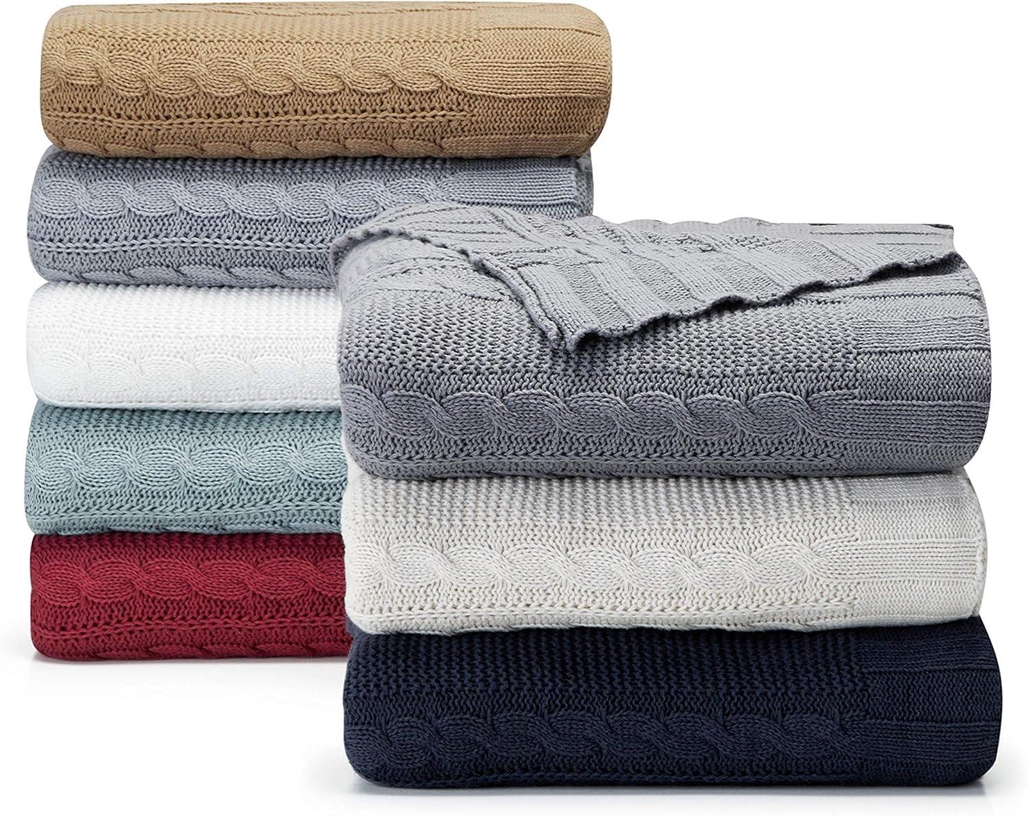 VCNY Dublin Cable Knit Throw Blanket, 50" x 70"